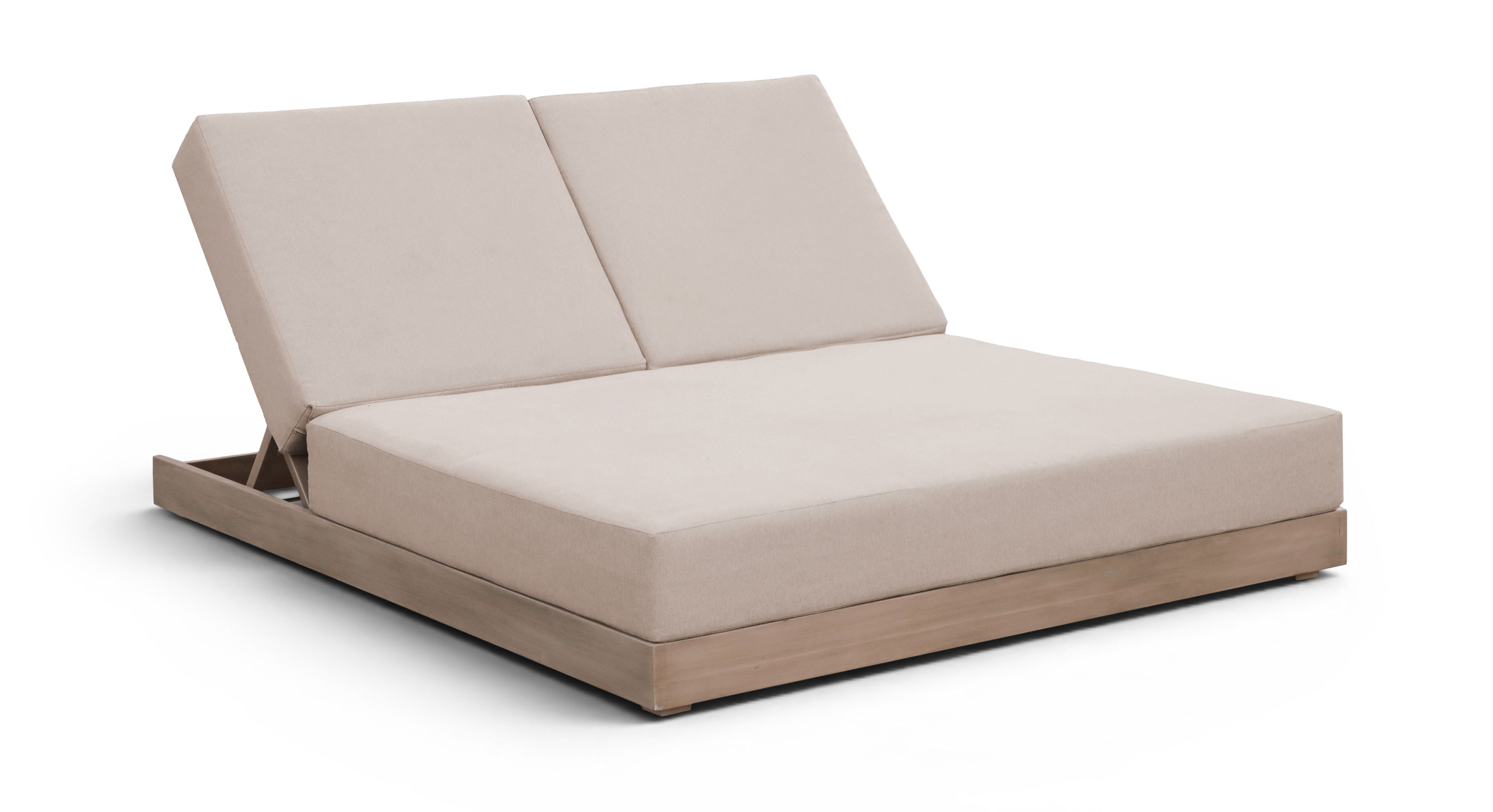 Solace - Olefin Performance Fabric Outdoor Patio Double Lounge Chair - Beige