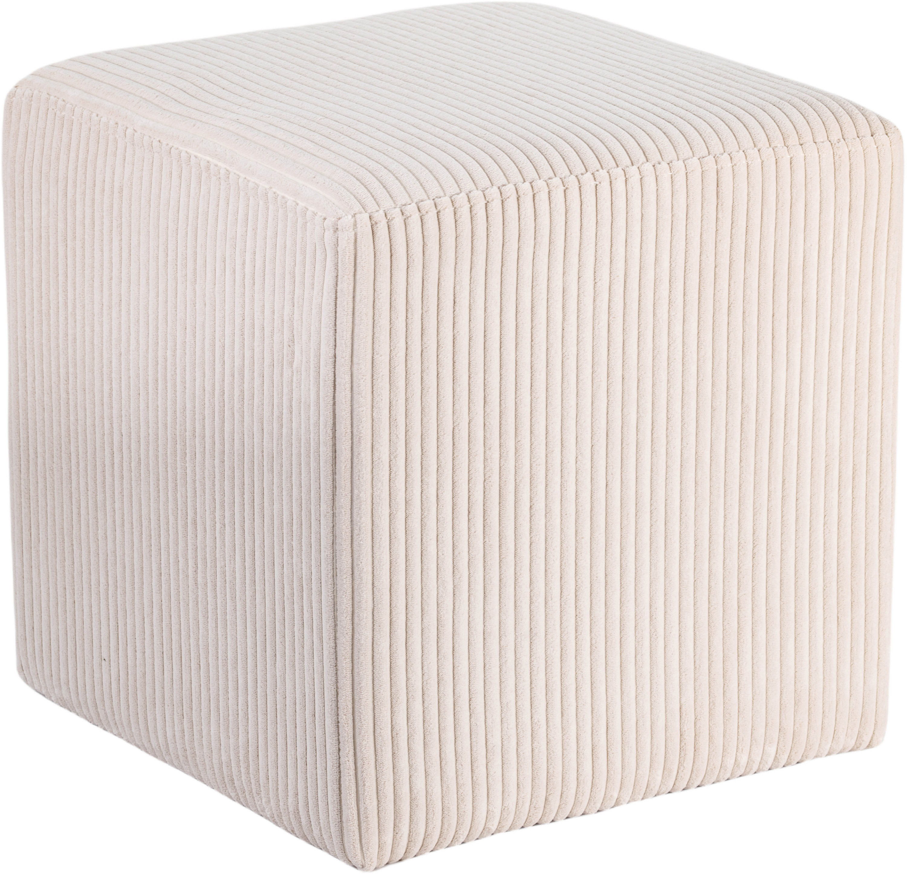 Roy - Microsuede Ottoman / Stool - Beige