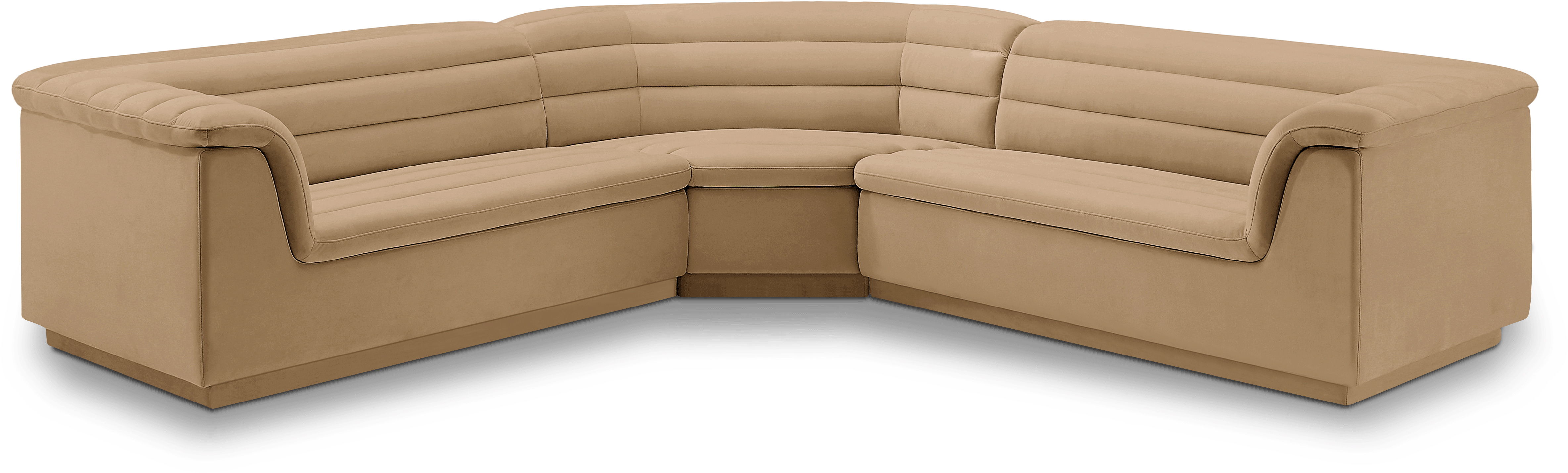 Cascade - Velvet Modular Sectional - Camel