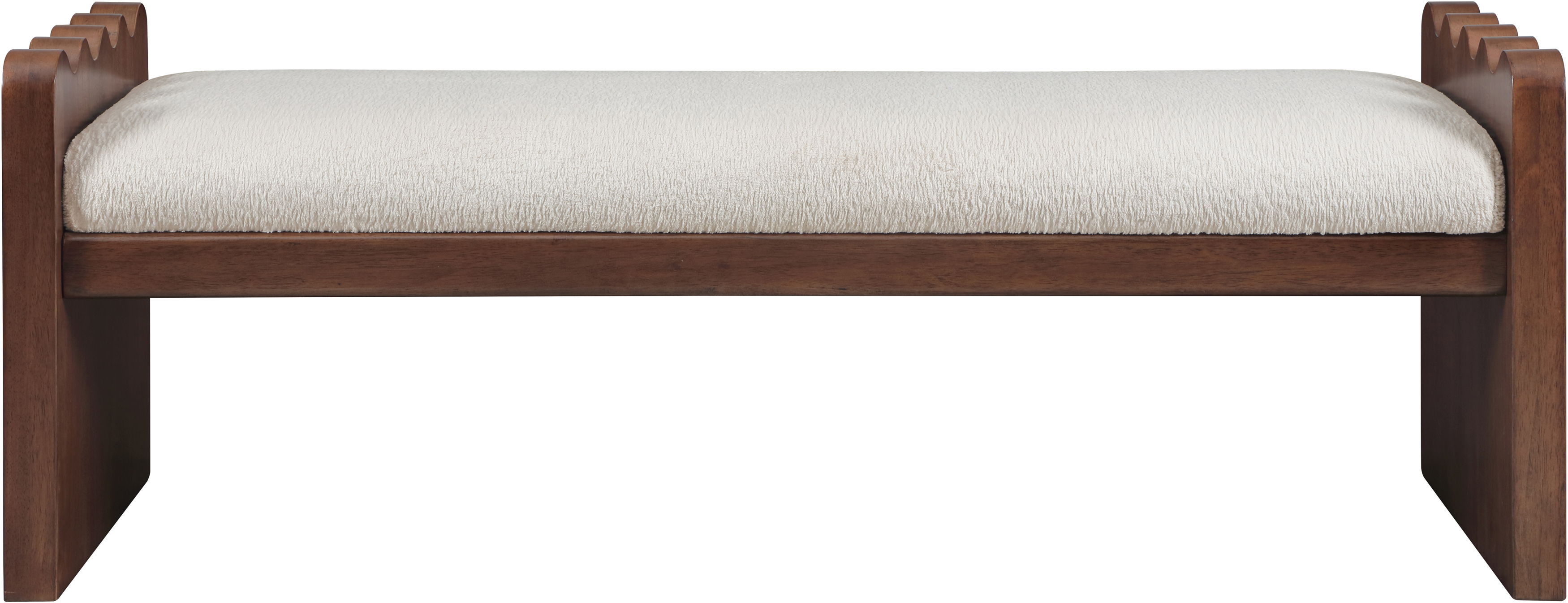 Sonia - Bench With Brown Base - Cream
