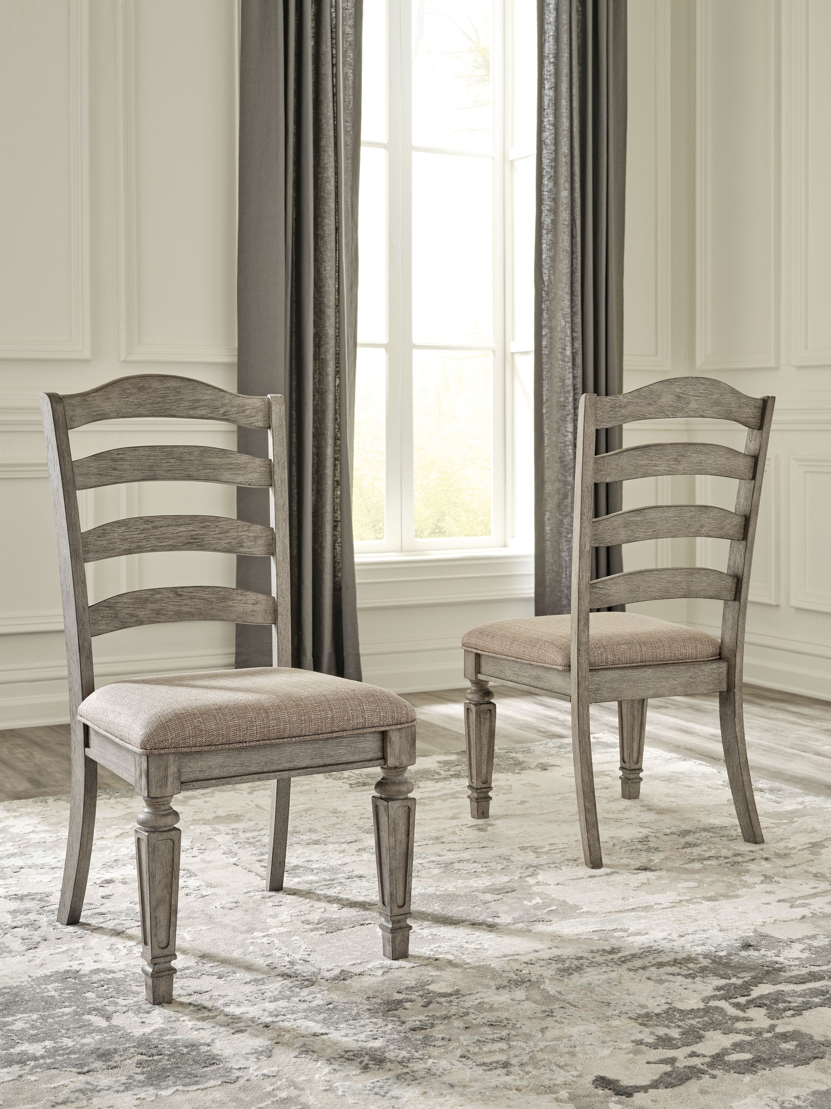 Ashley Lodenbay Dining UPH Side Chair (2/CN) - Antique Gray