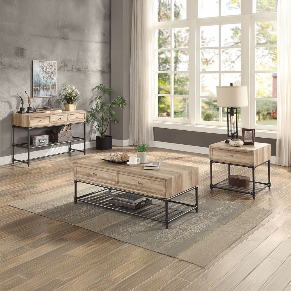 Brantley II - End Table - Oak & Sandy Black, light brown, view 4