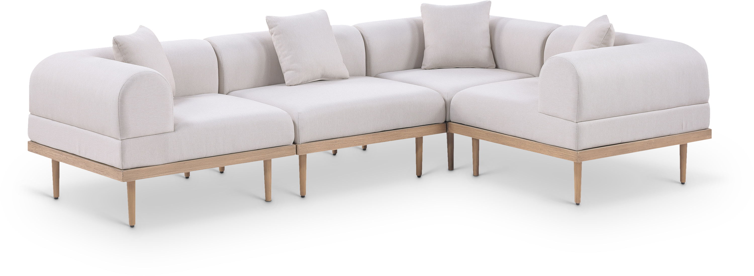 4 Pc · Resilient Water Resistant Fabric 106.5" Outdoor Patio Modular Sectional