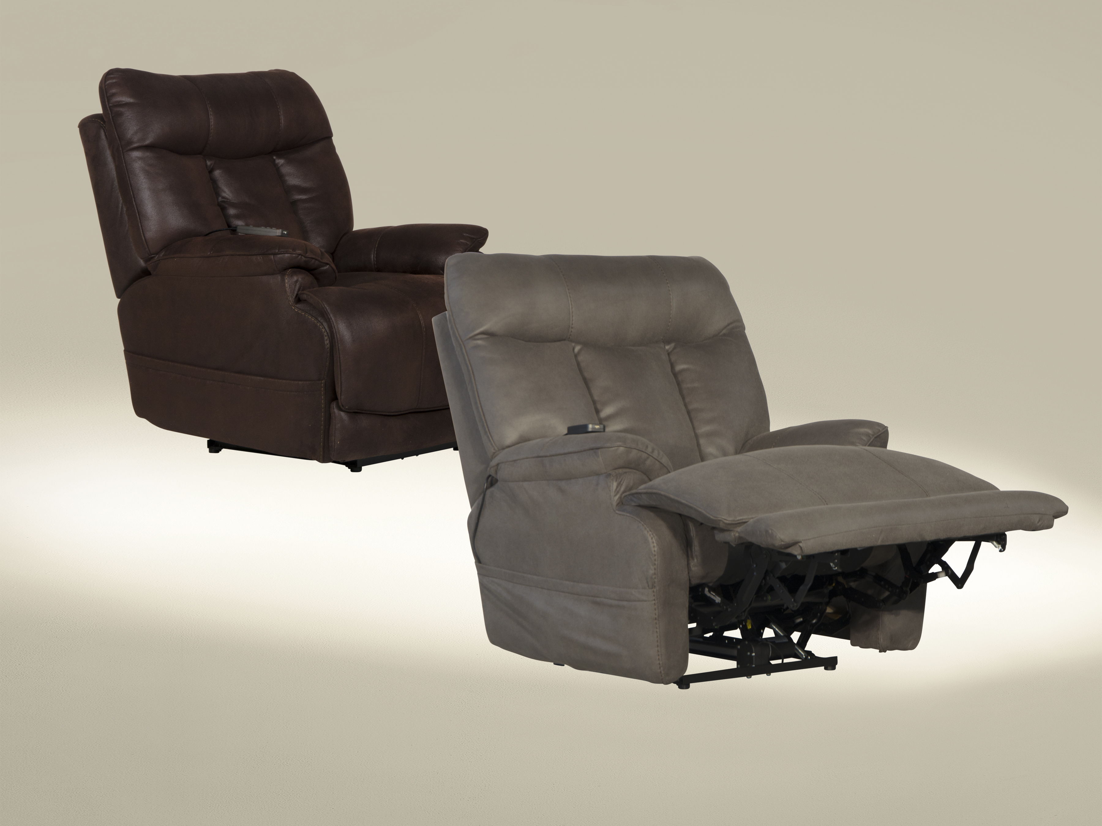 Anders - Power Headrest/Lumbar Power Lay Flat Reclining With Heat & Massage & Extended Ottoman - Charcoal