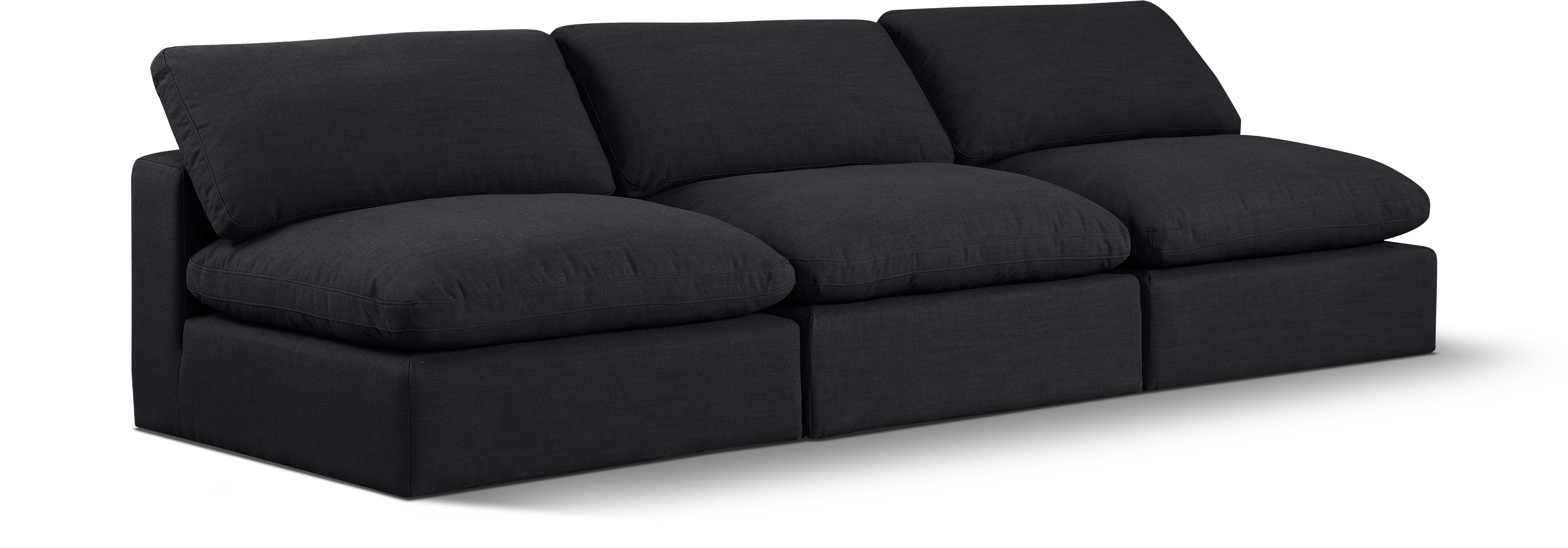 Comfy - Linen Modular Armless Sofa 3 Seats - Charcoal