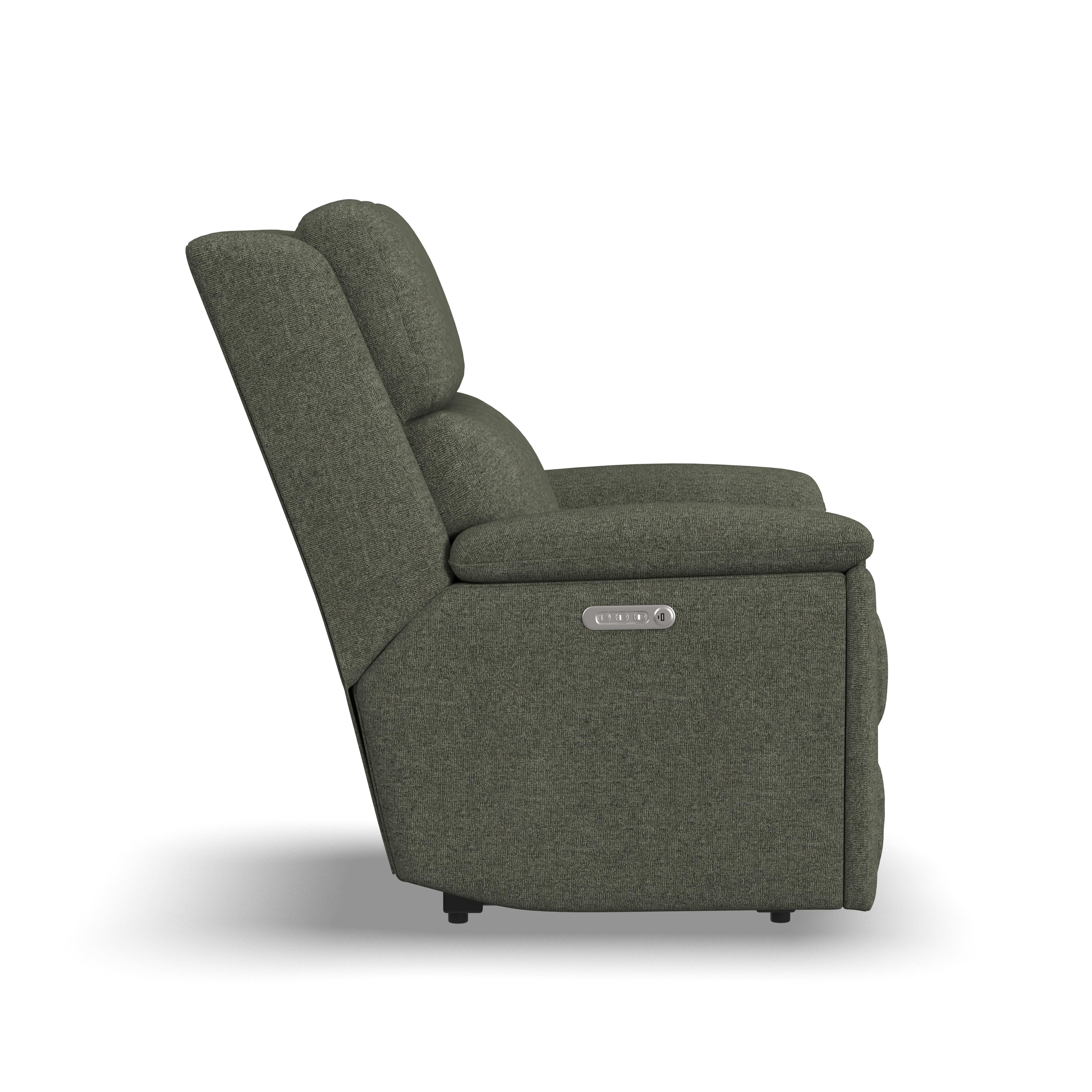 Porter - Transitional Power Recliner With Power Headrest & Lumbar - Gray, dark gray, view 3