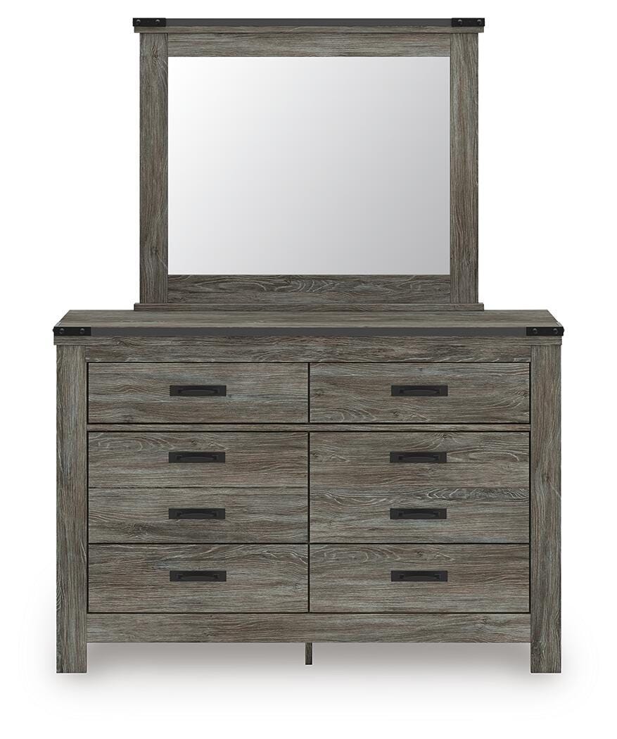 Frandern - Dresser And Mirror - Gray
