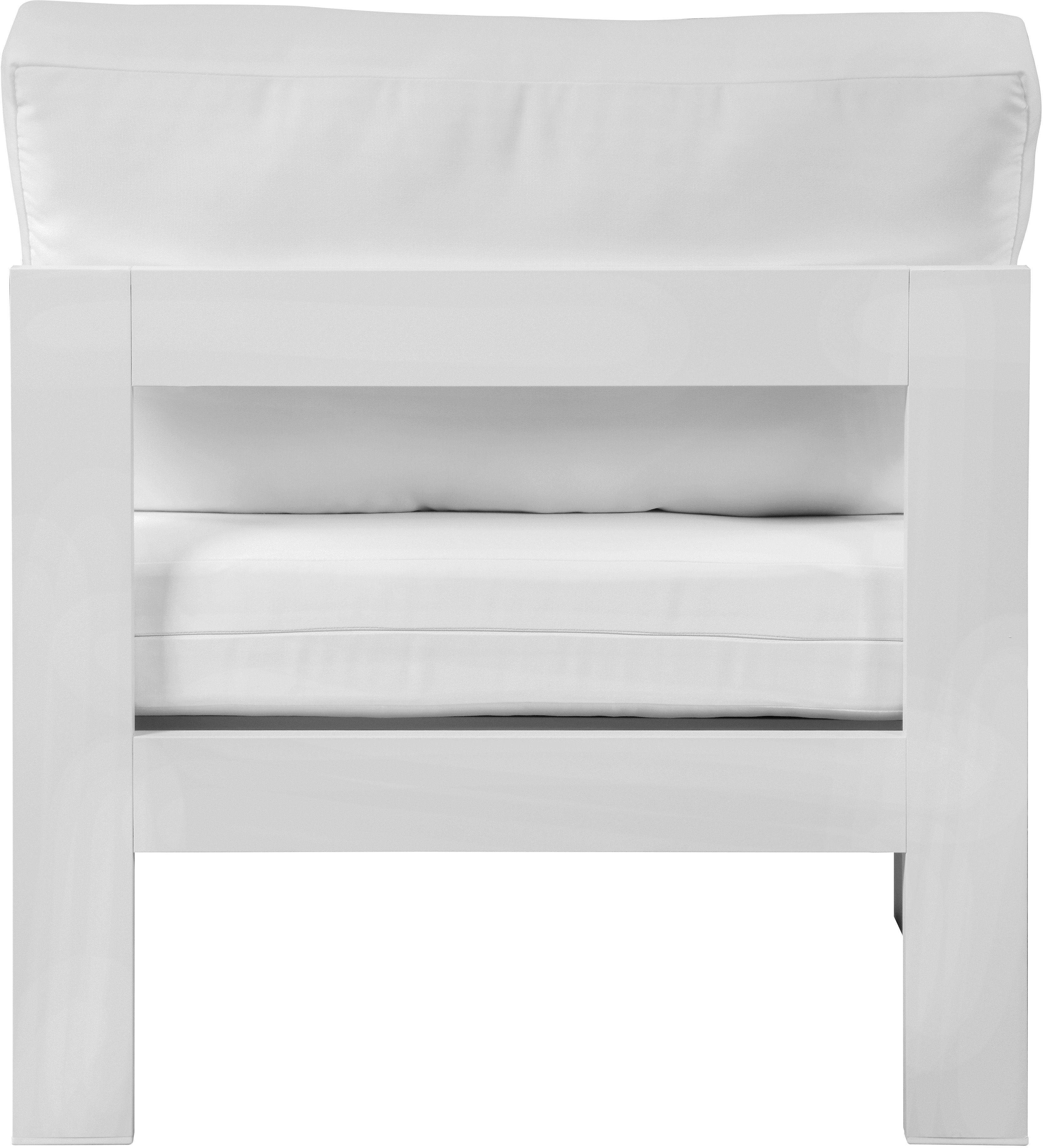 Nizuc - Outdoor Patio Armless Chair With White Frame - White