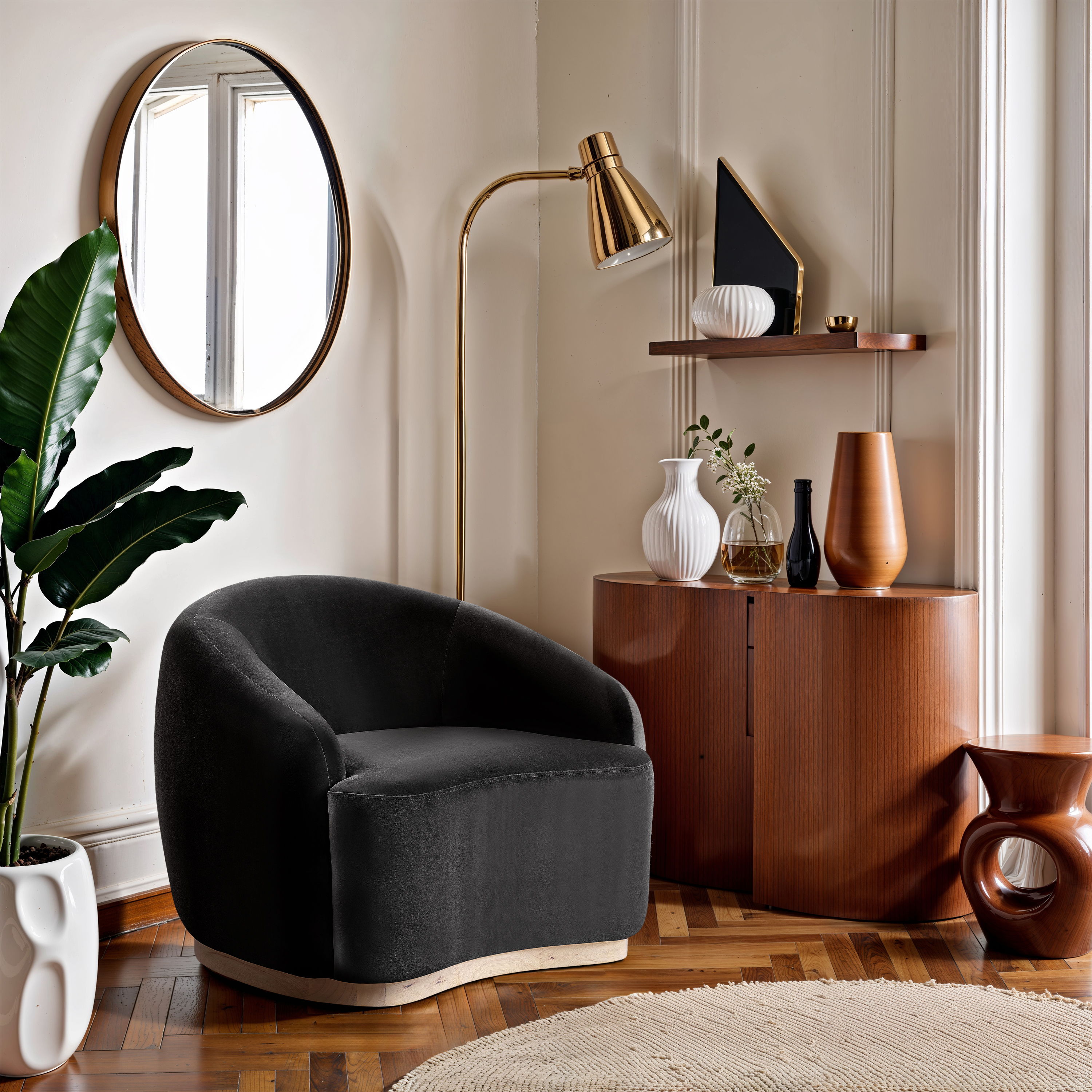 Gustavo - Velvet Upholstered Chair - Black