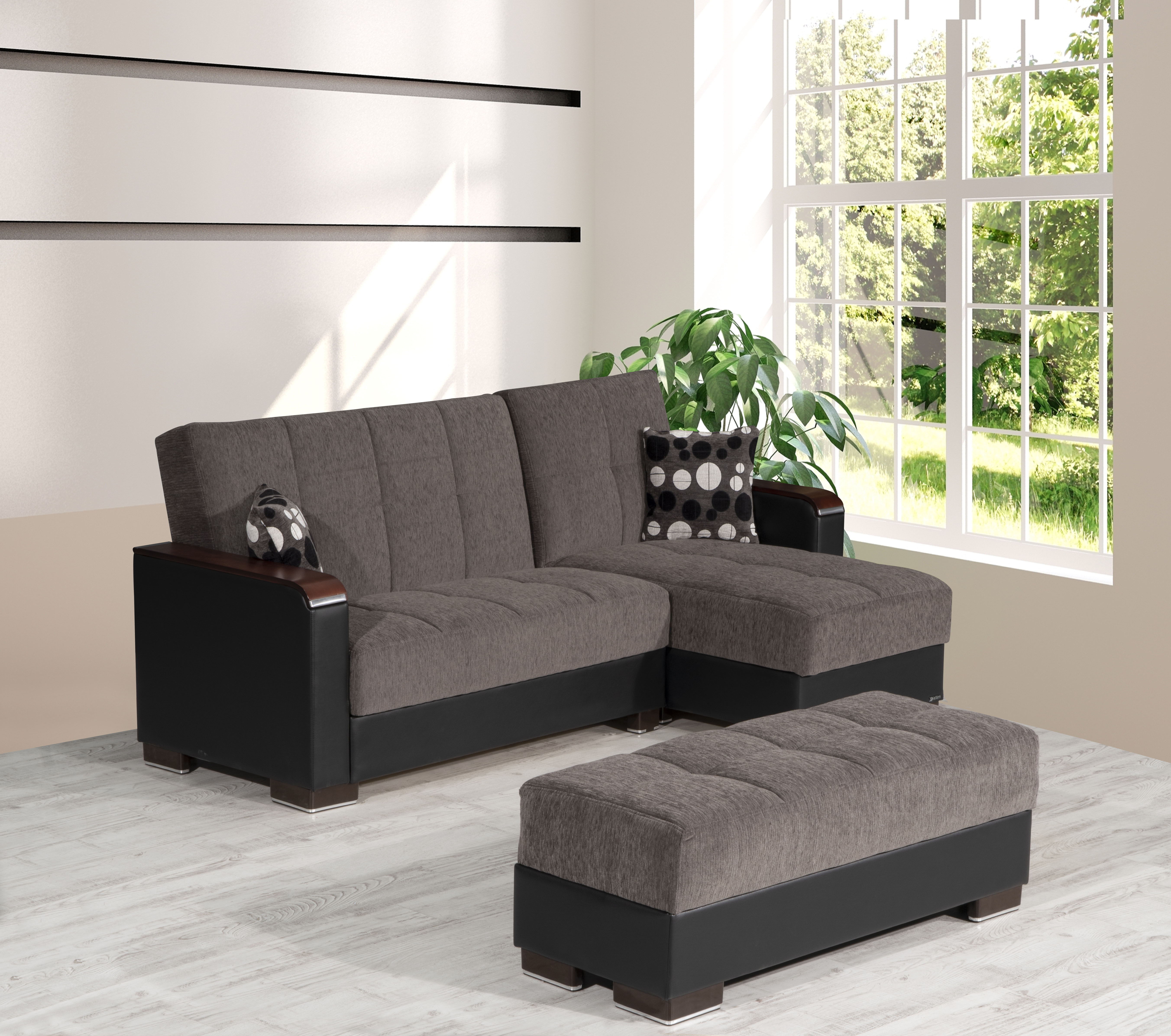 Ottomanson Armada X Convertible Ottoman With Storage Dark Gray