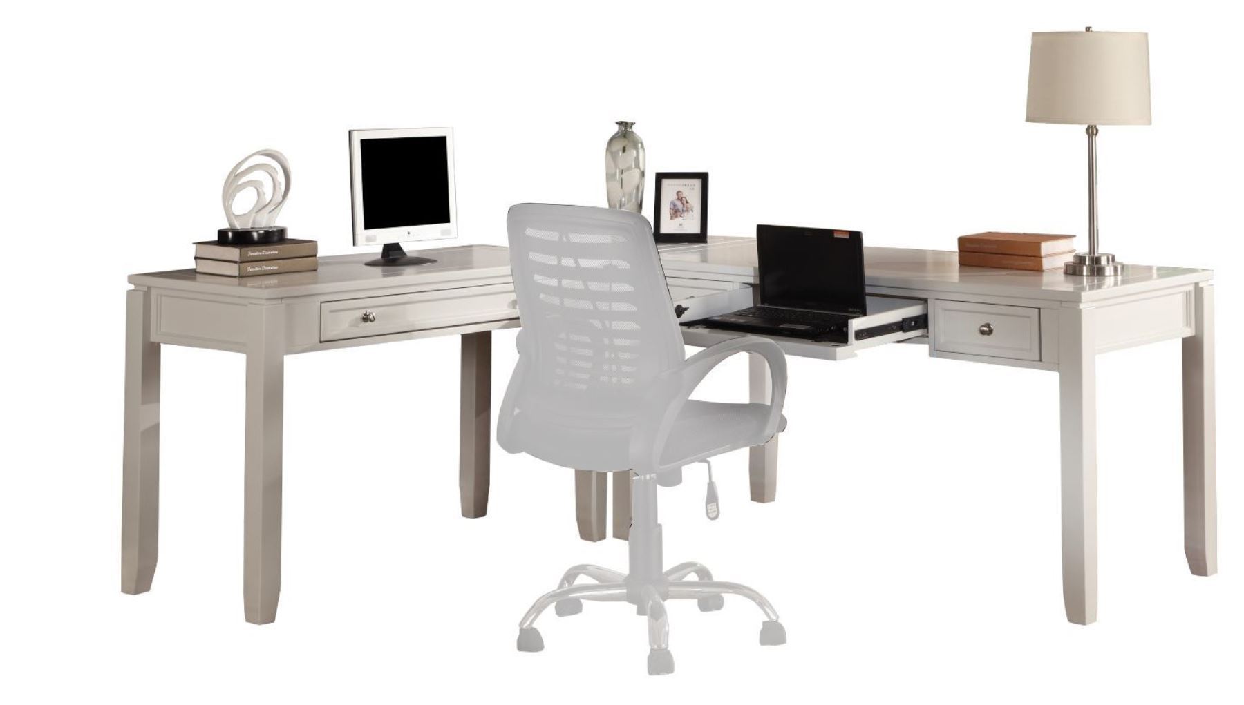 Parker House Boca - L Shape Desk - Cottage White