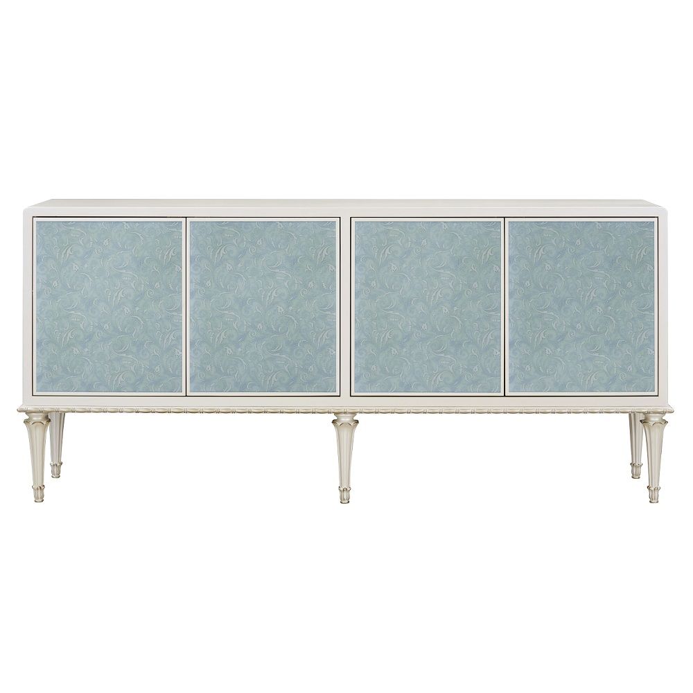 Ansaldo - Console Cabinet - Pearl White & Silver Shimmer, white, view 7