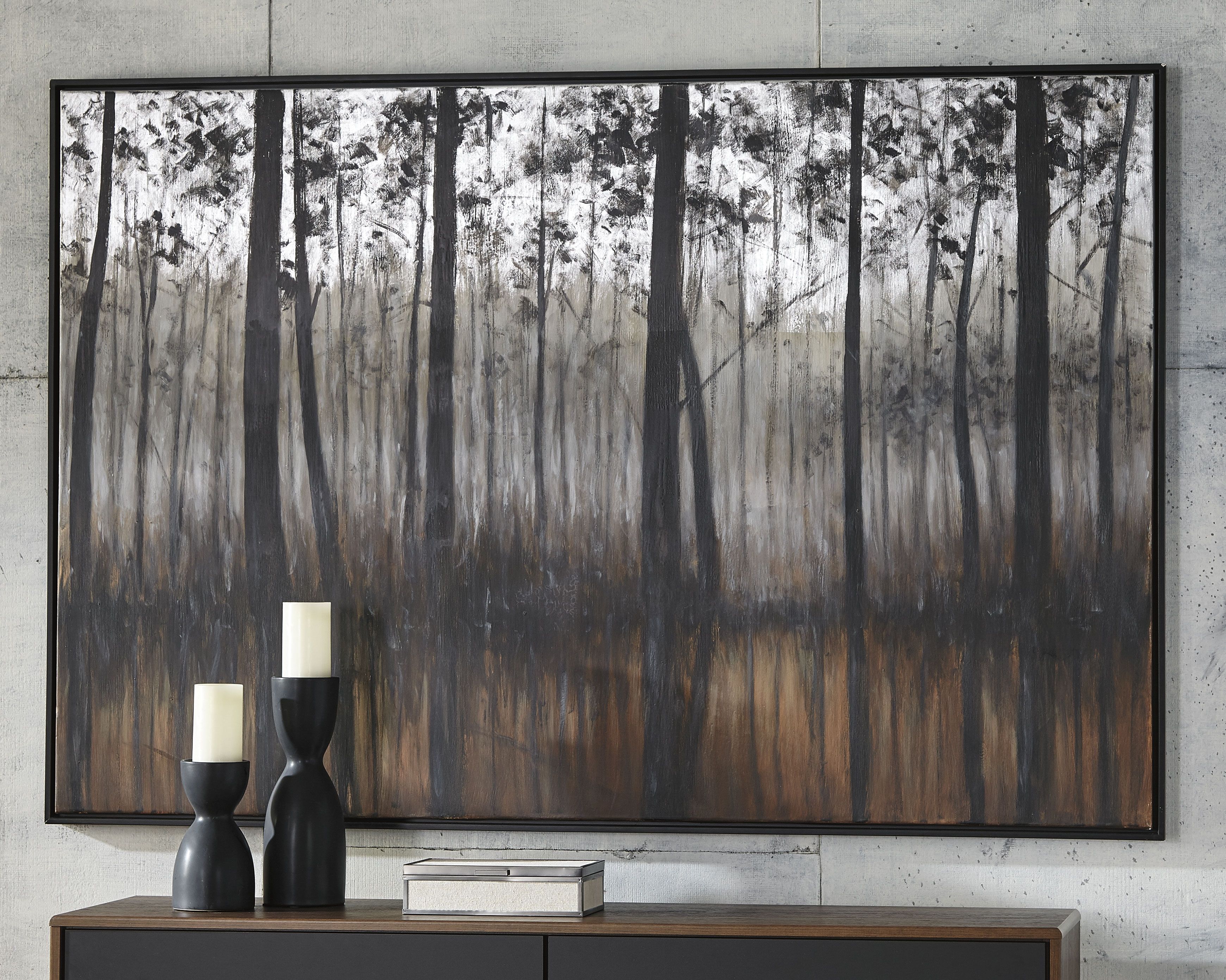 Ashley Furniture Philyra - Wall Art - Black / Orange / Silver - Image 2