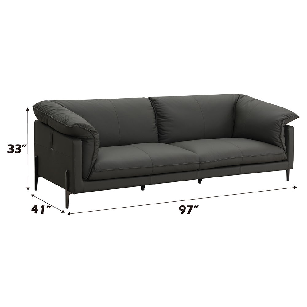 Tadi - Sofa - Black Top Grain Leather, black, view 6