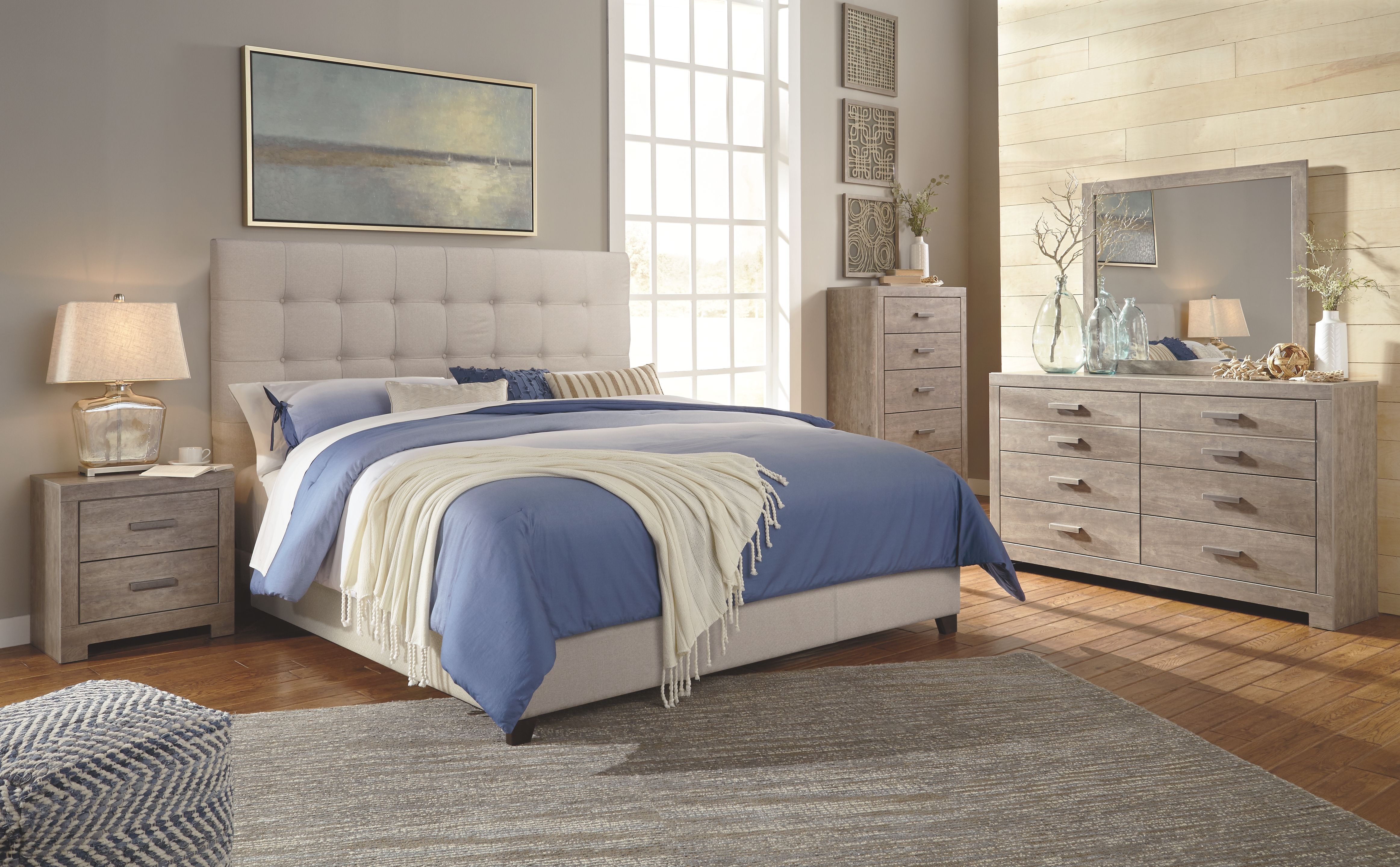 Ashley Furniture Dolante - King Upholstered Bed - Beige - Image 7