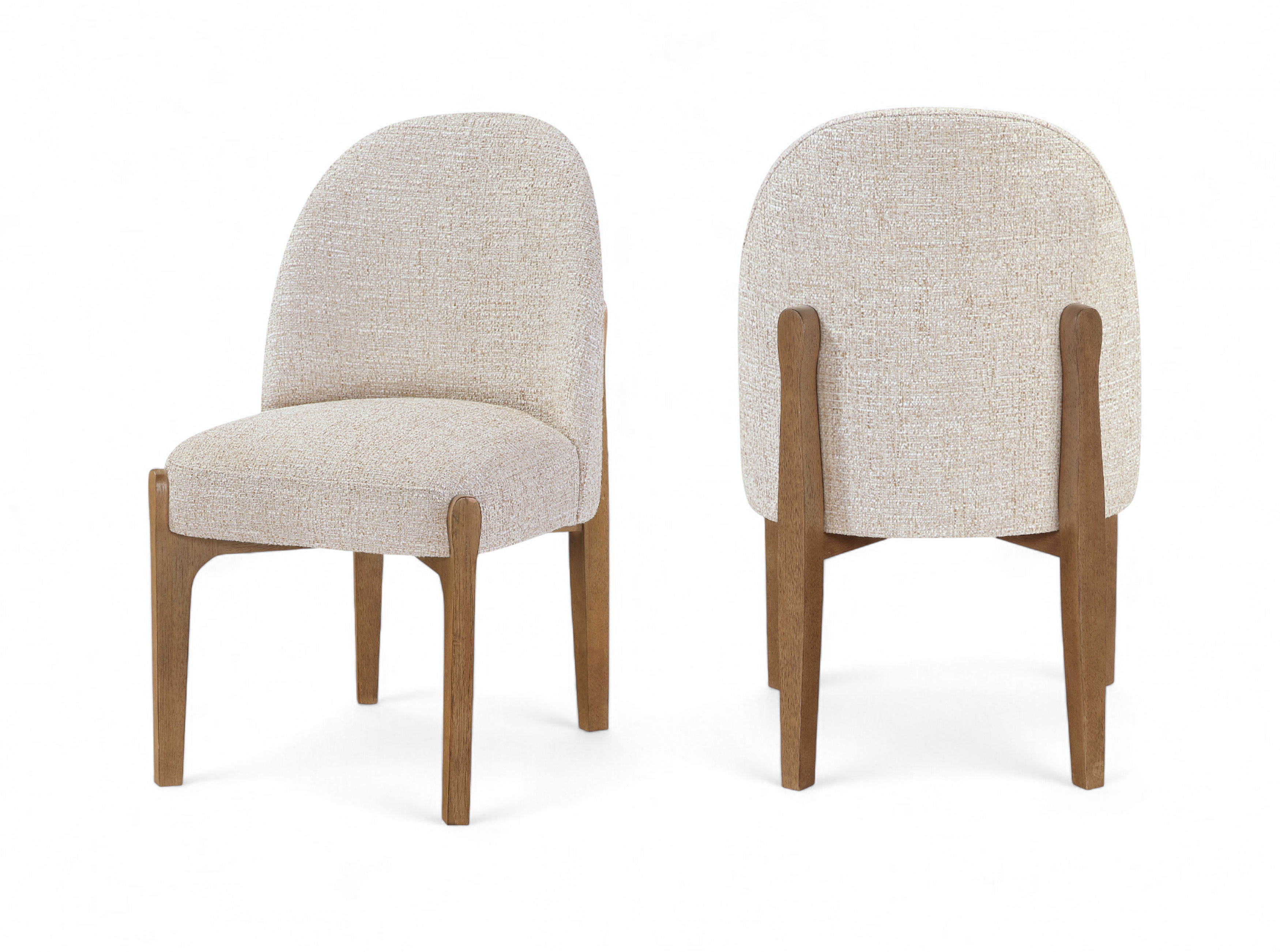 Torino - Fabric Upholstered Dining Chair (Set of 2) - Beige / Brown