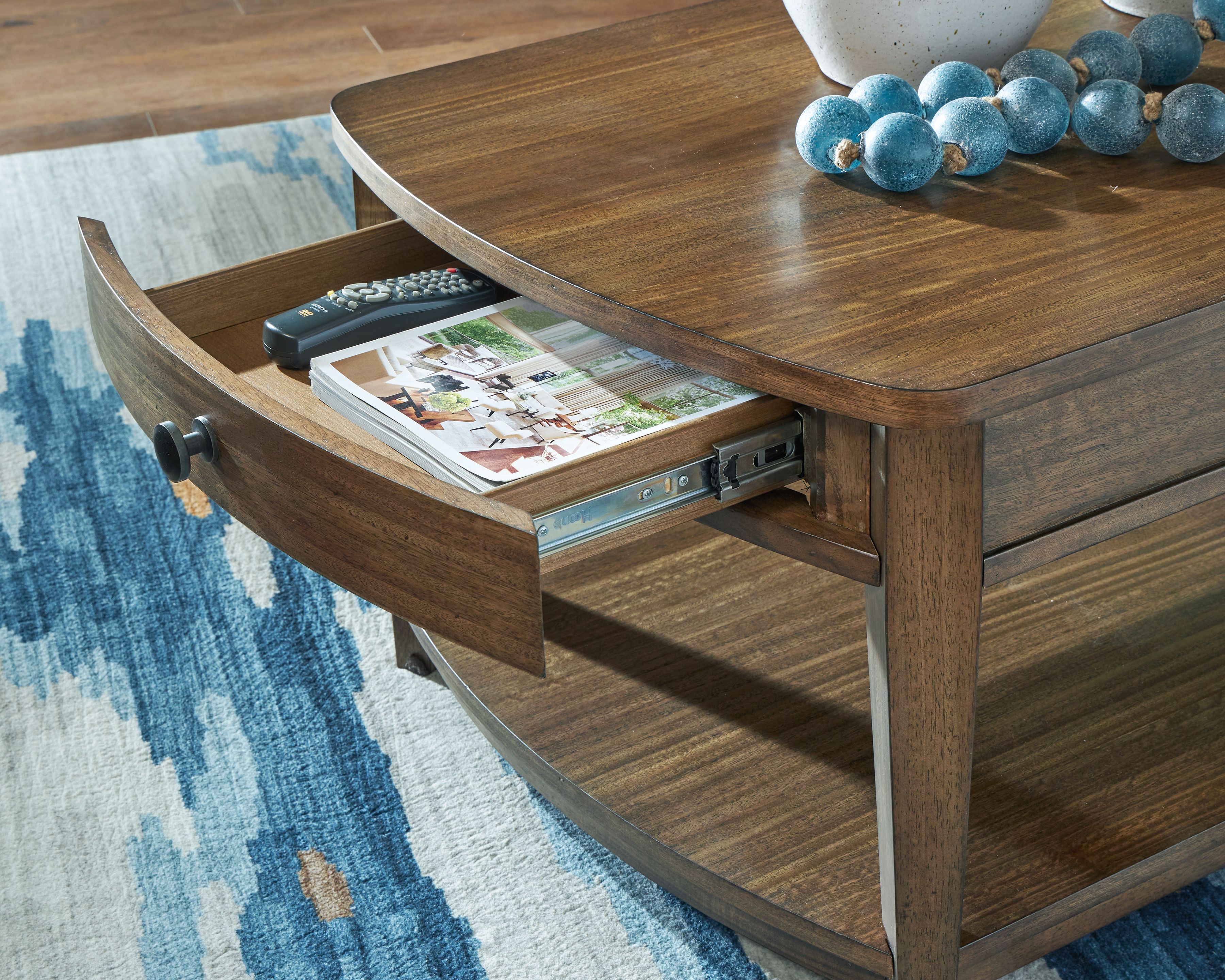 Ashley Furniture Burkbyer - Rectangular Cocktail Table - Brown - Image 7