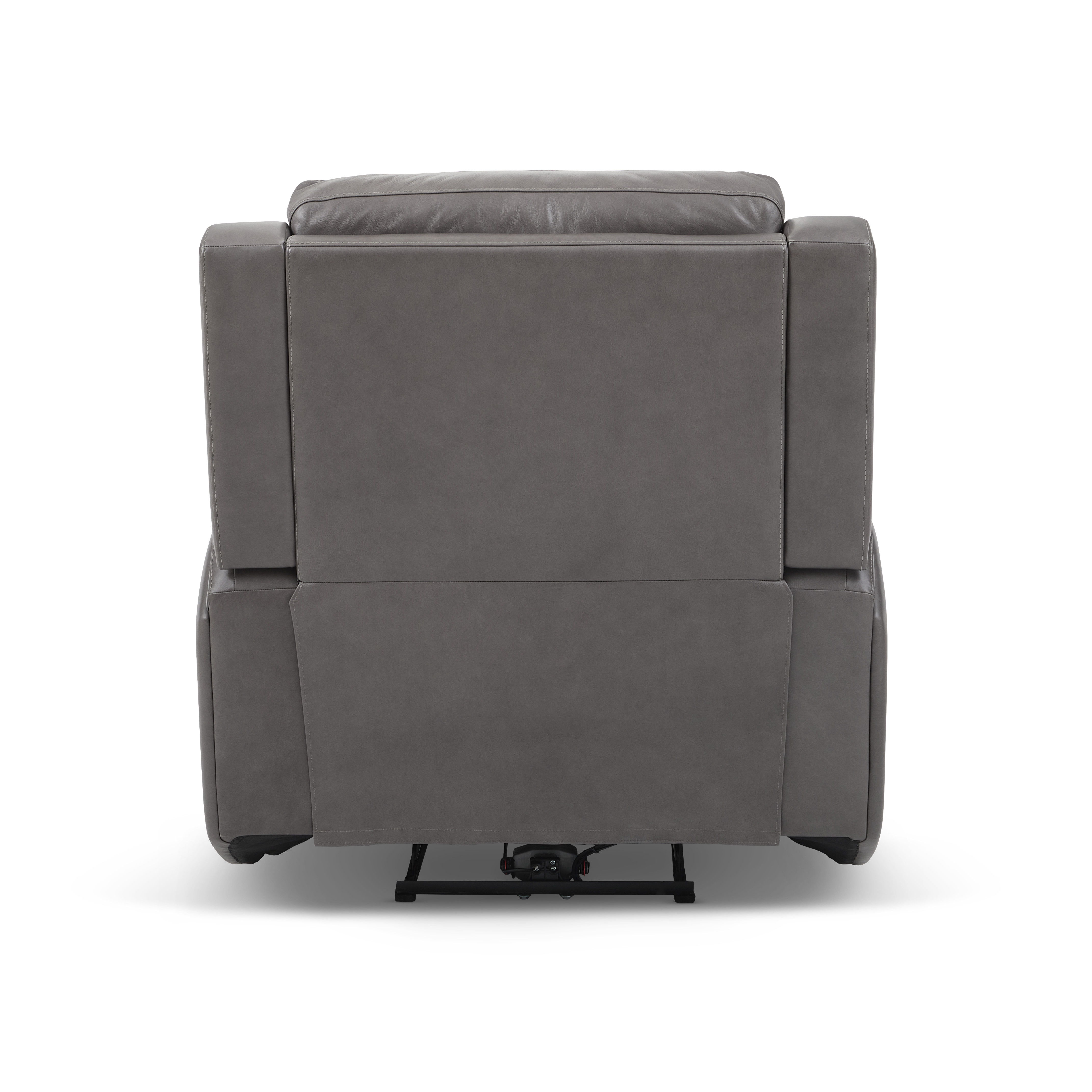 Wyatt - Power Recliner With Power Headrest & Lumbar - Gunmetal, dark gray, view 6
