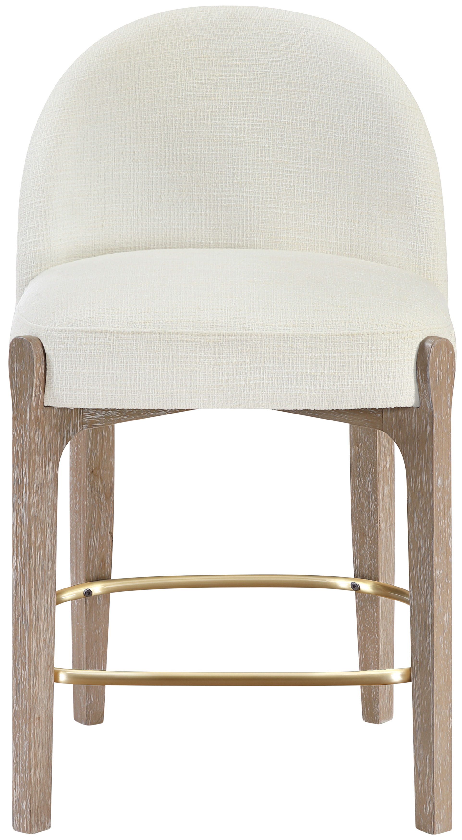 Torino - Fabric Upholstered Counter Stool (Set of 2) - Cream / Brushed Natural