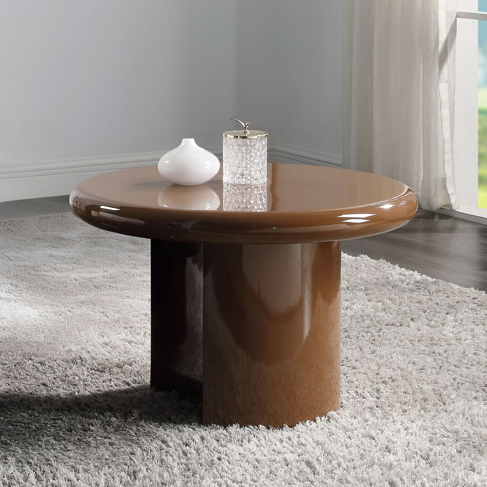 Ronald - End Table - Brown High Gloss, dark brown