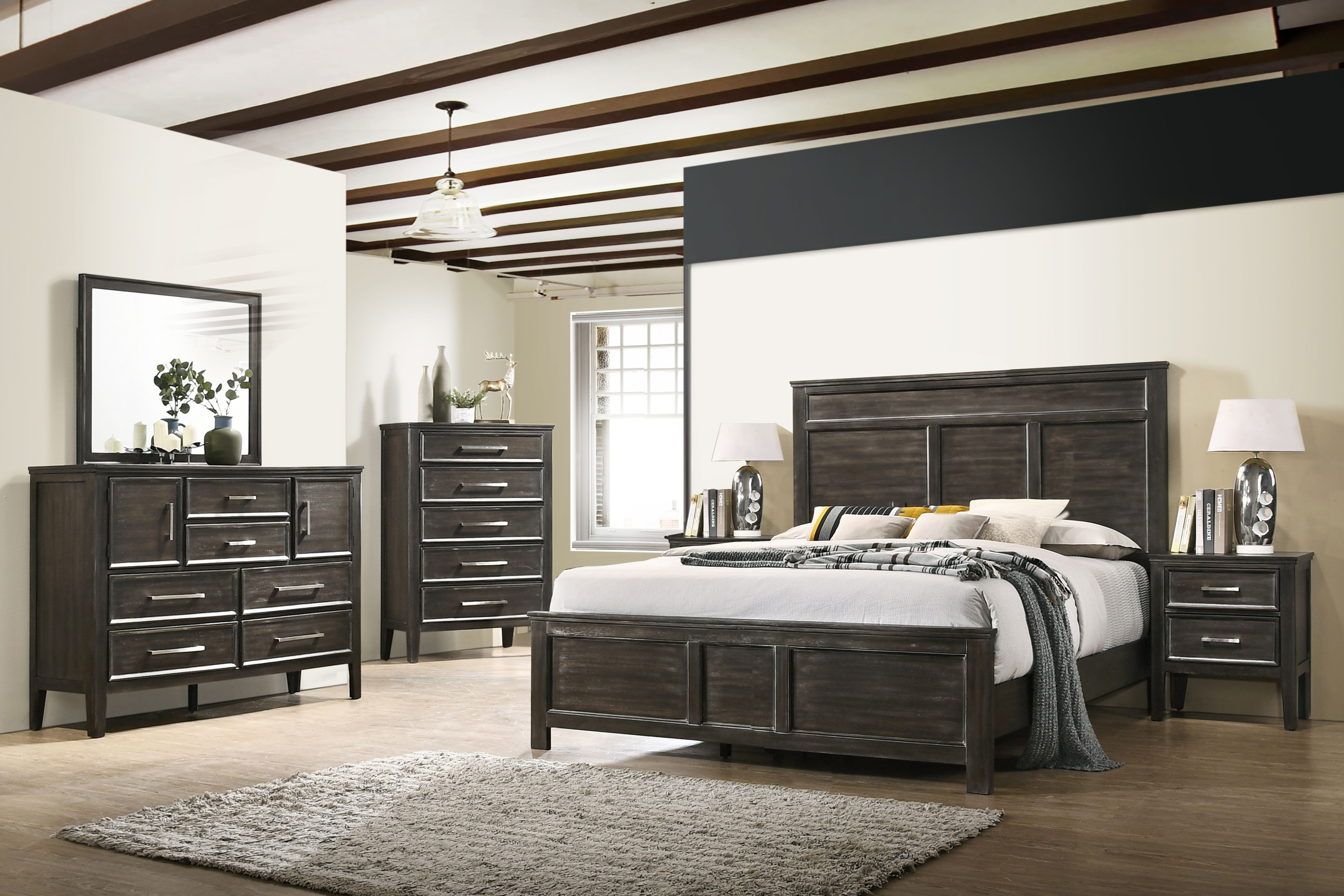 Queen · 6 Pc · Bed & Dresser & Mirror & Chest & 2 Nightstands