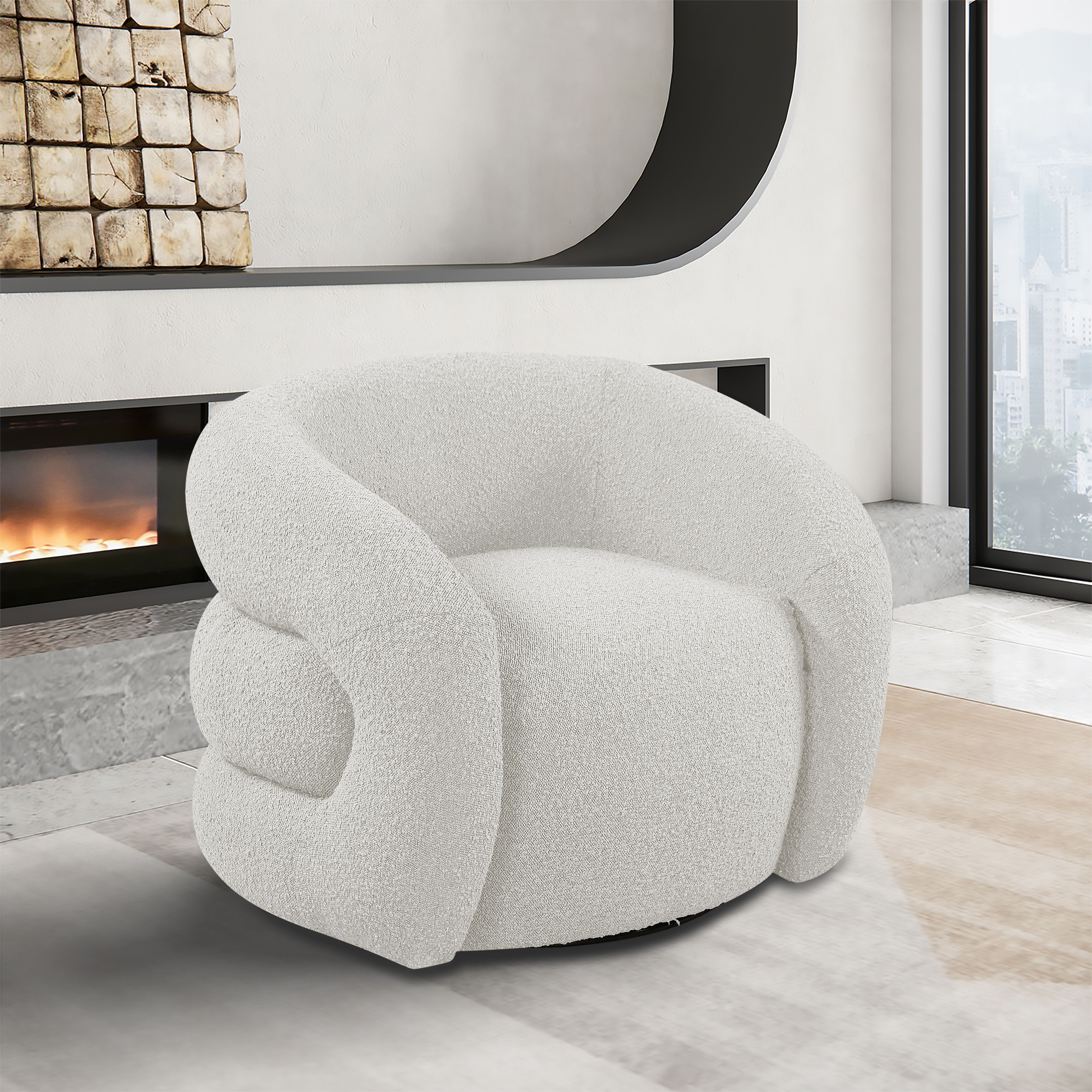 Roxbury - Swivel Accent Chair - Cream