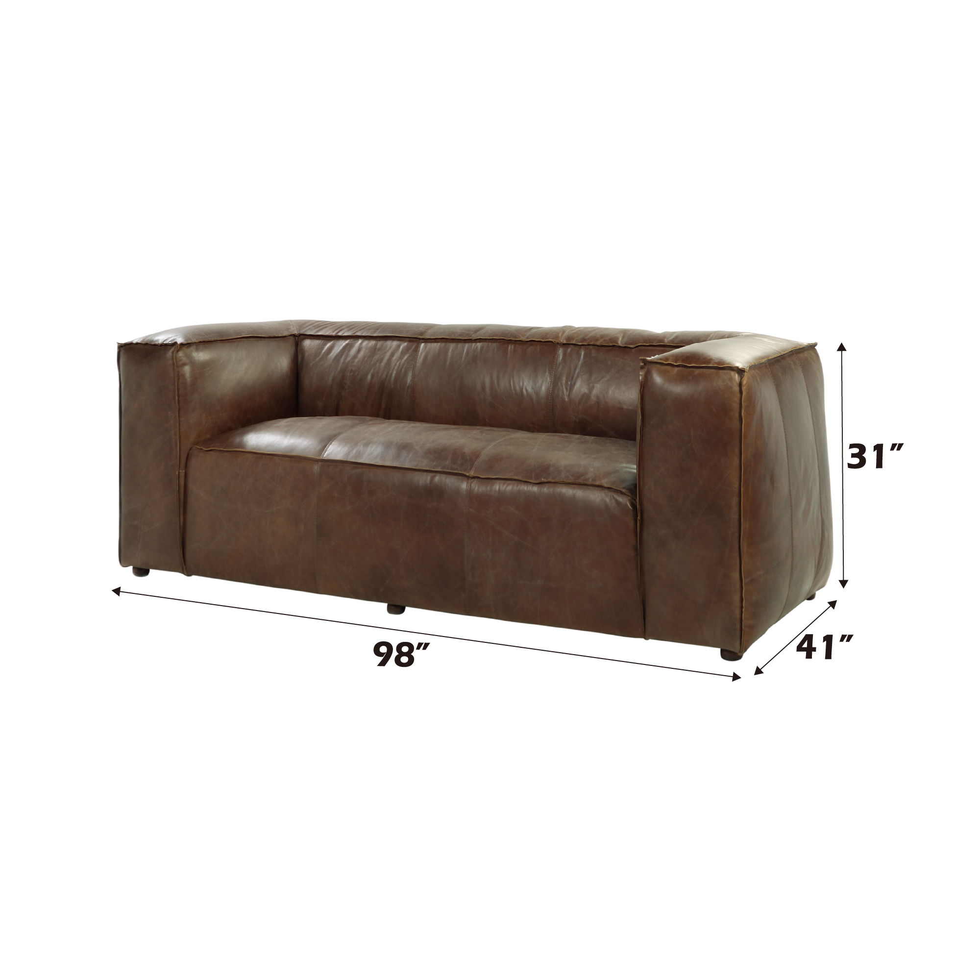 Brancaster - Sofa - Retro Brown Top Grain Leather, dark brown, view 4