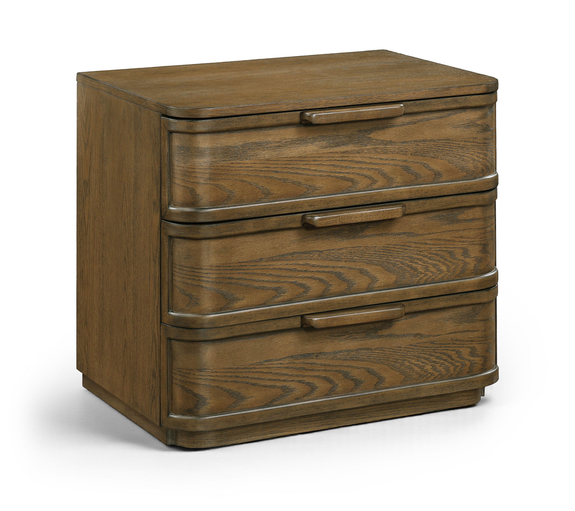 Tiberio - Oak Veneer And Solid Wood Nightstand - Brown