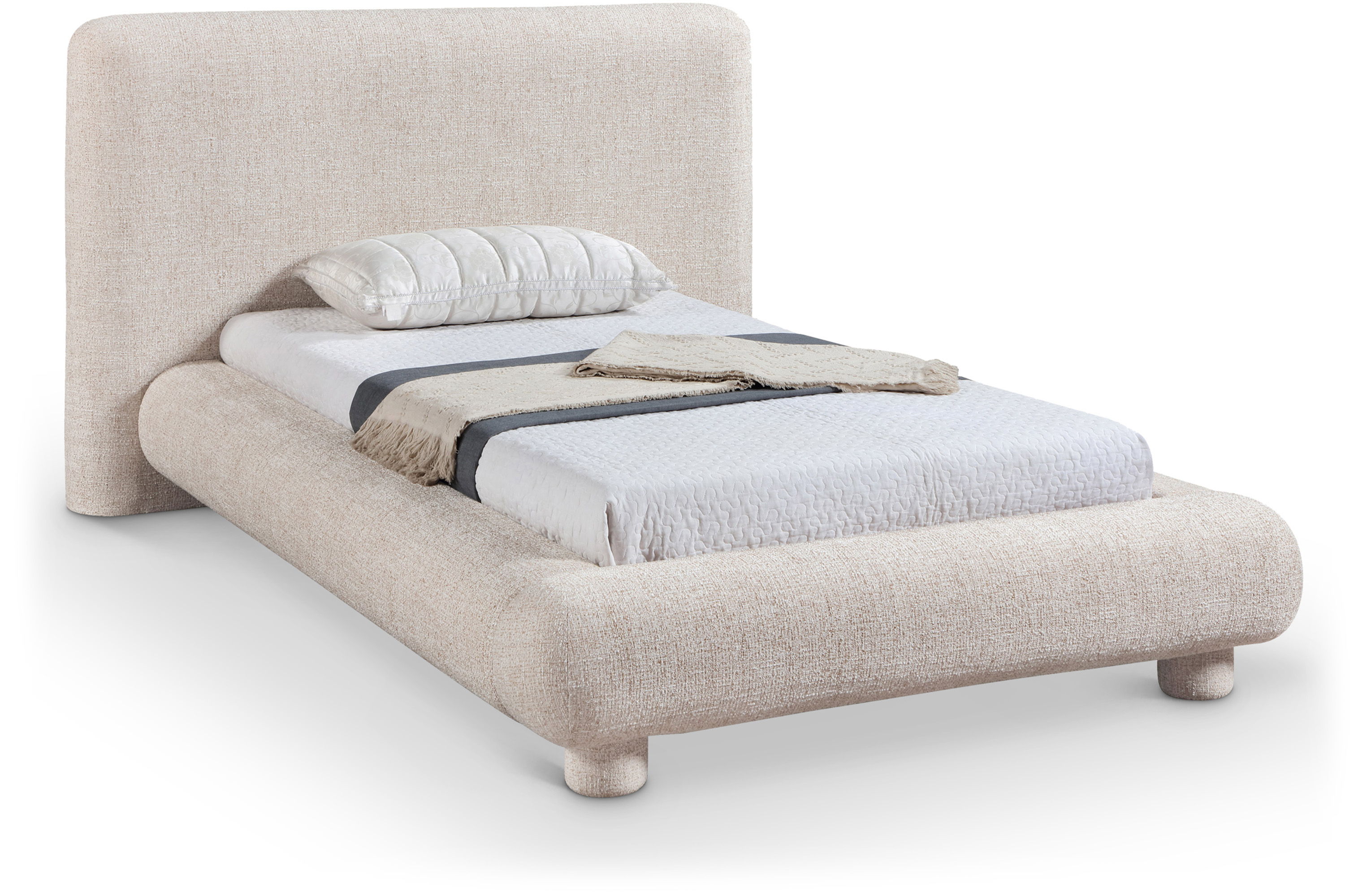 Blair - Fabric Twin Bed - Beige