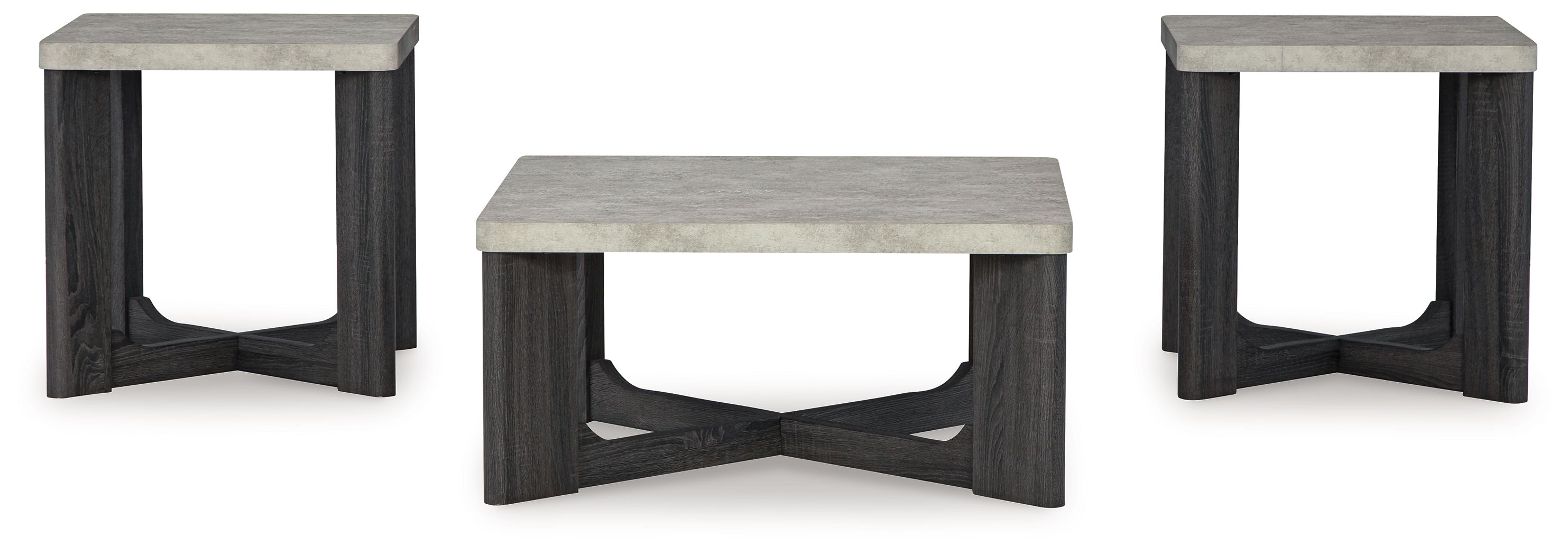 Ashley Furniture Sharstorm - Occasional Table Set (Set of 3) - Two-tone Gray - Image 3