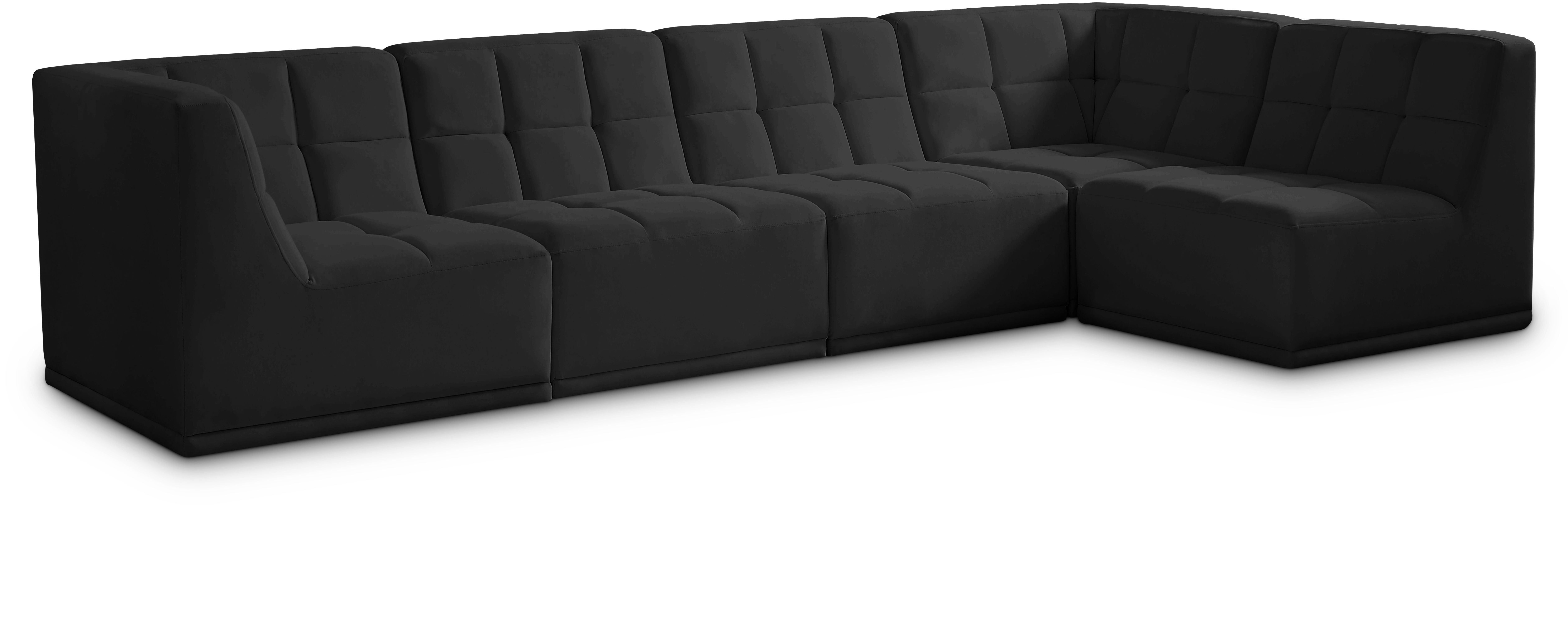Relax - 5 Piece Modular Sectional - Black