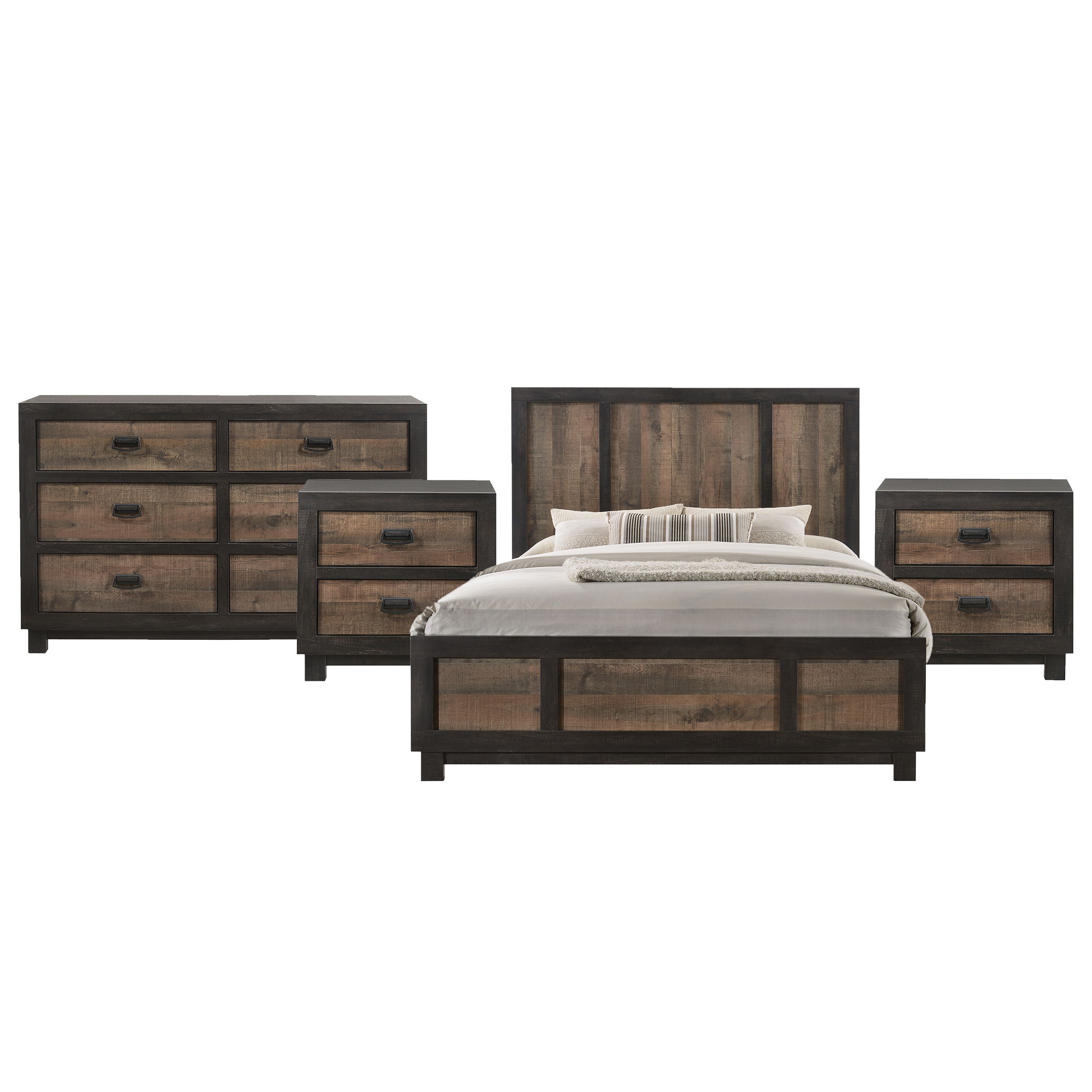 King · 4 Pc · Bedroom Set With 2 Nightstands & Dresser