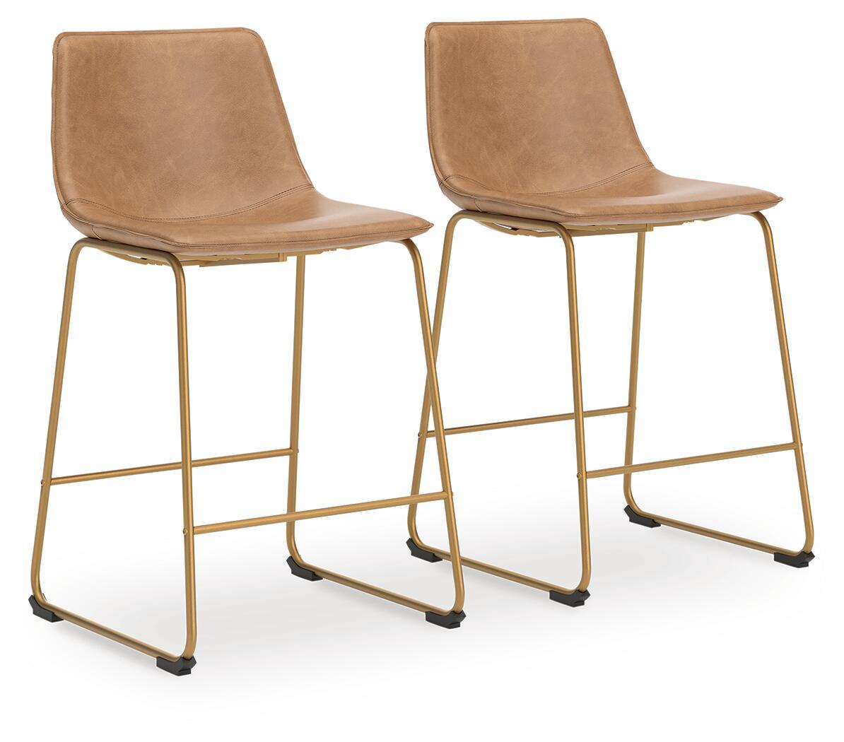 Ciabori – Tall Upholstered Barstool (Set of 2) – Toast / Gold
