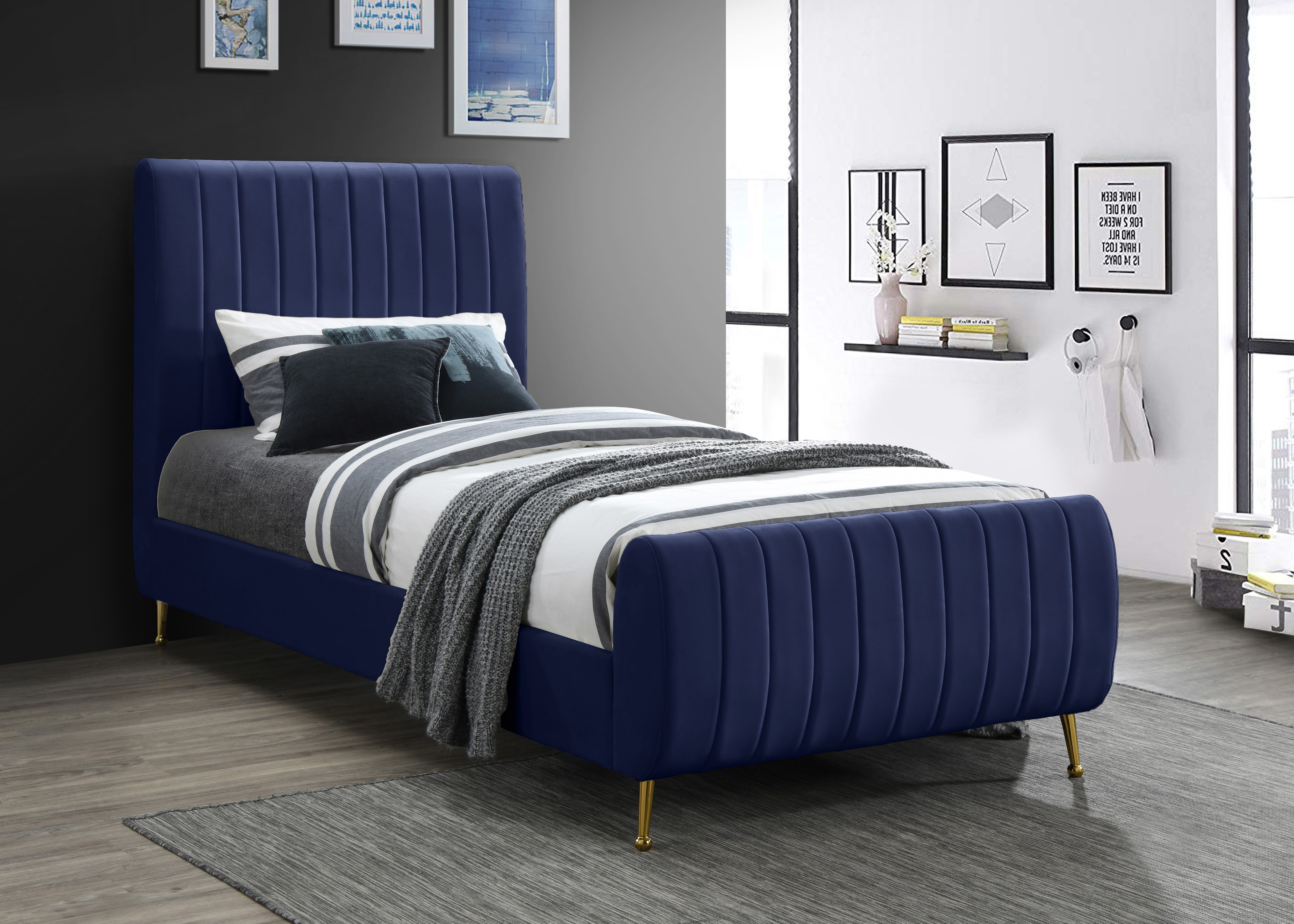Zara - Twin Bed - Navy