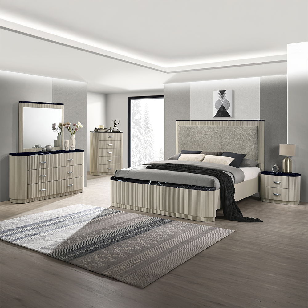 Travonte - Queen Bed - Gray / Beige, beige, view 2