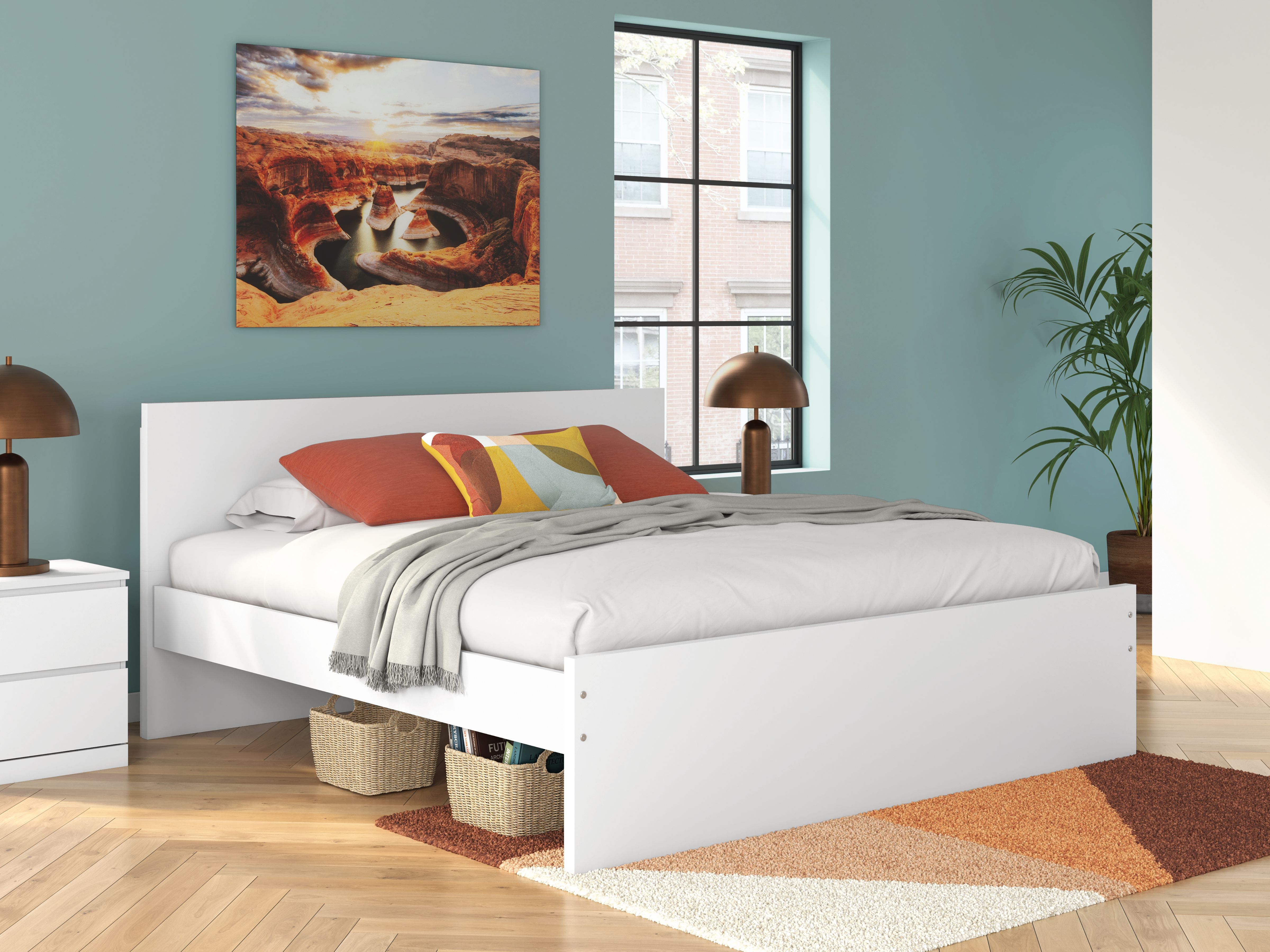 Onita - King Panel Platform Bed - White