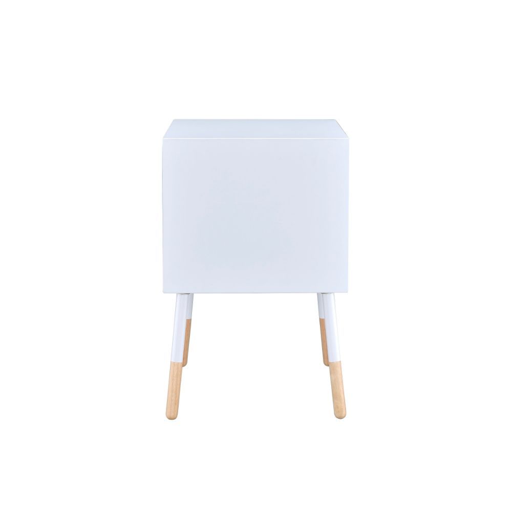 Sonria II - End Table - White & Natural, white, view 3