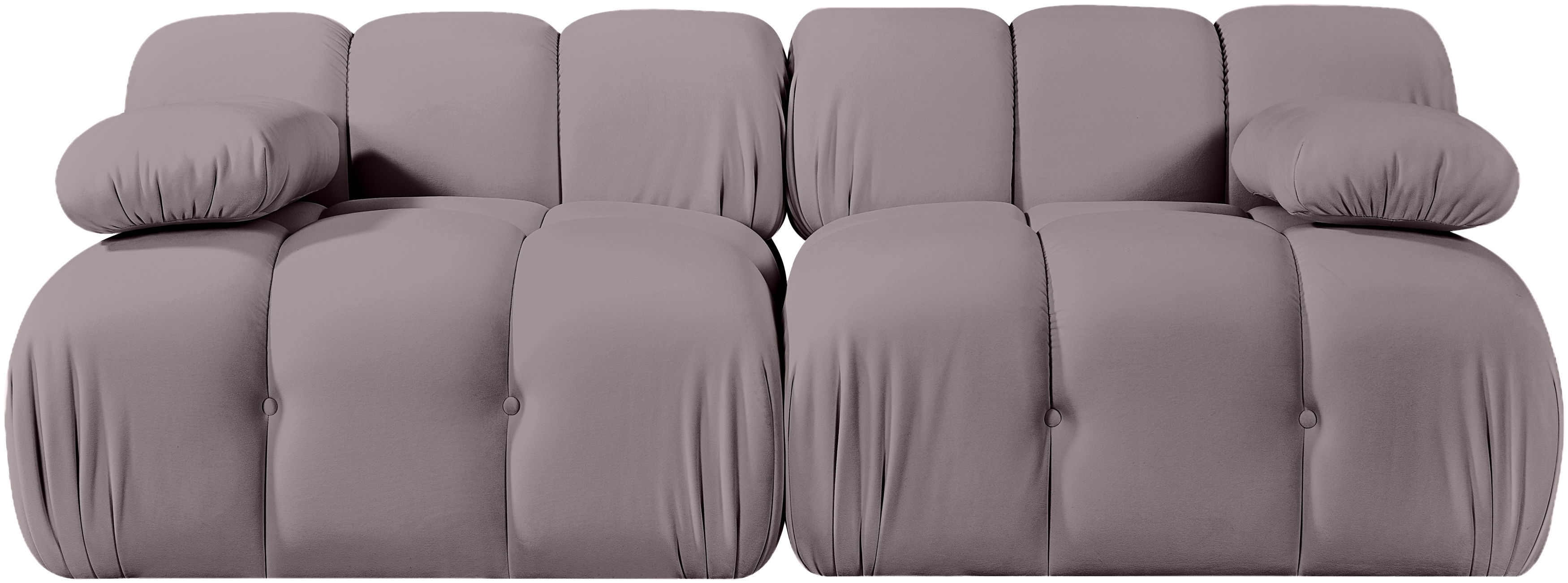 Orin - Velvet Performance Fabric Upholstered 2 Piece Modular Sofa - Taupe