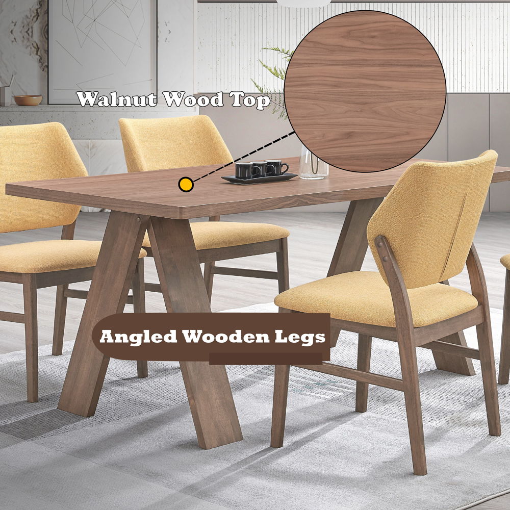 Sarha - Dining Table - Walnut, light brown, view 7