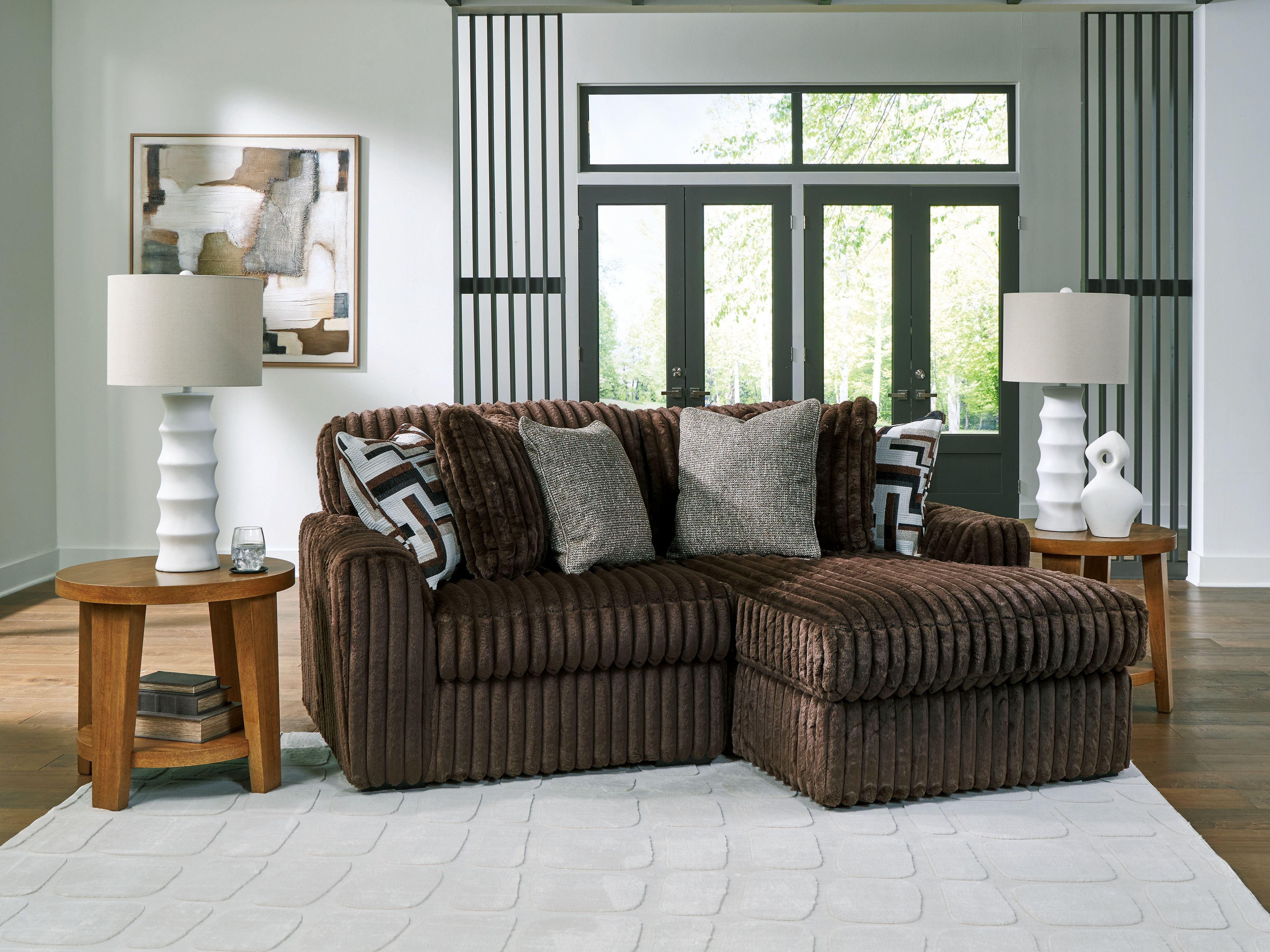 Midnight-Madness - 2-Piece Sectional With RAF Corner Chaise - Chocolate