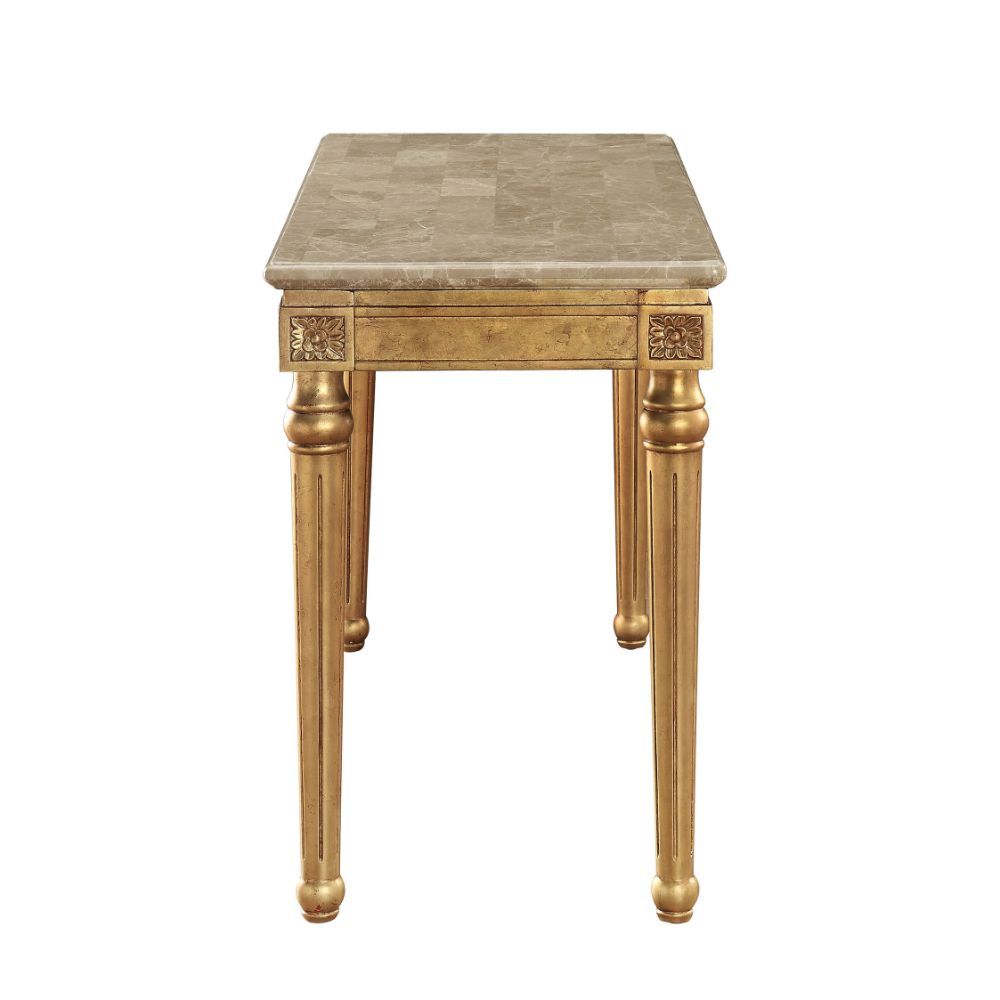 Daesha - Sofa Table - Marble Top & Antique Gold, beige, view 5