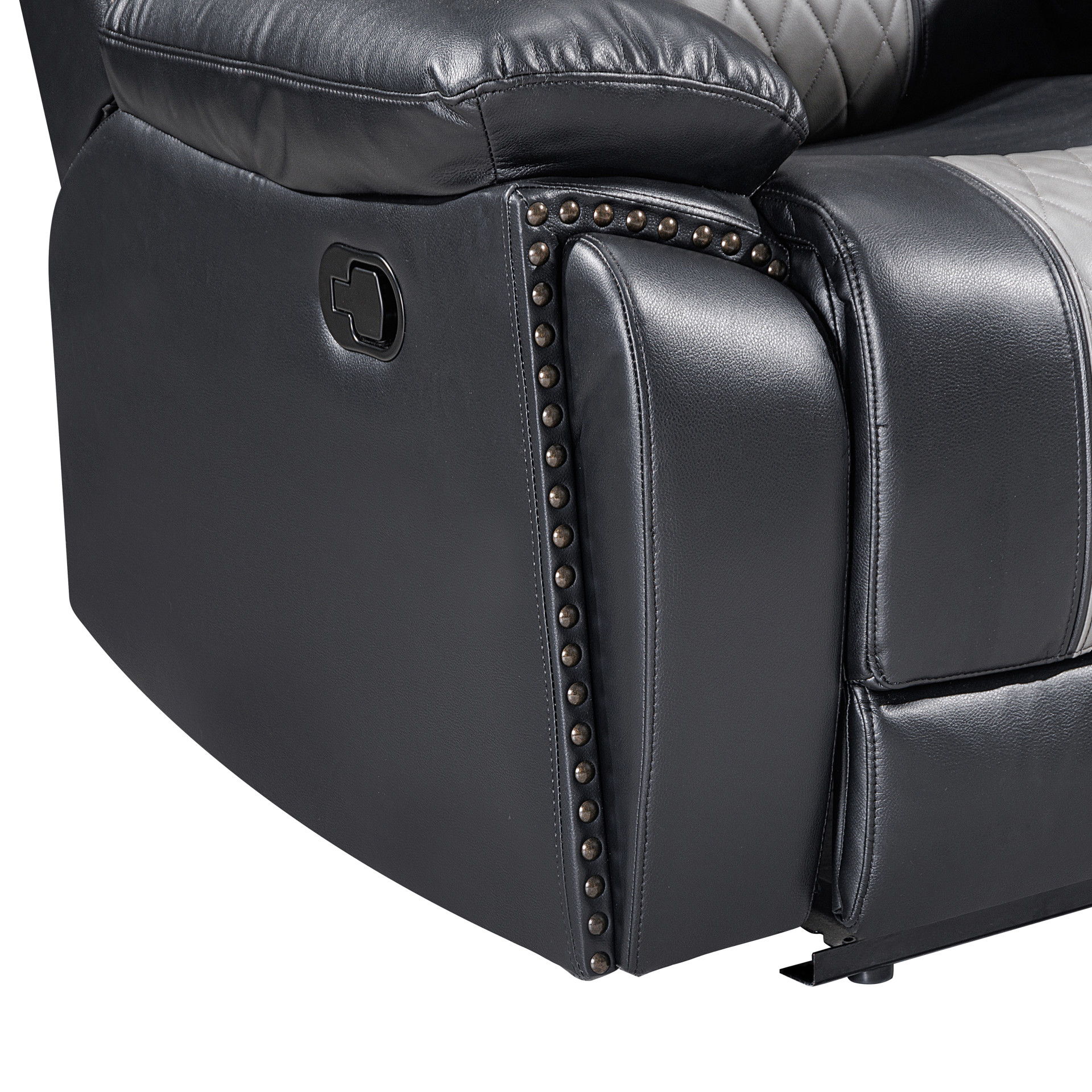 Nikko - Sofa With Dual Recliner - Black / Gray, black, view 6