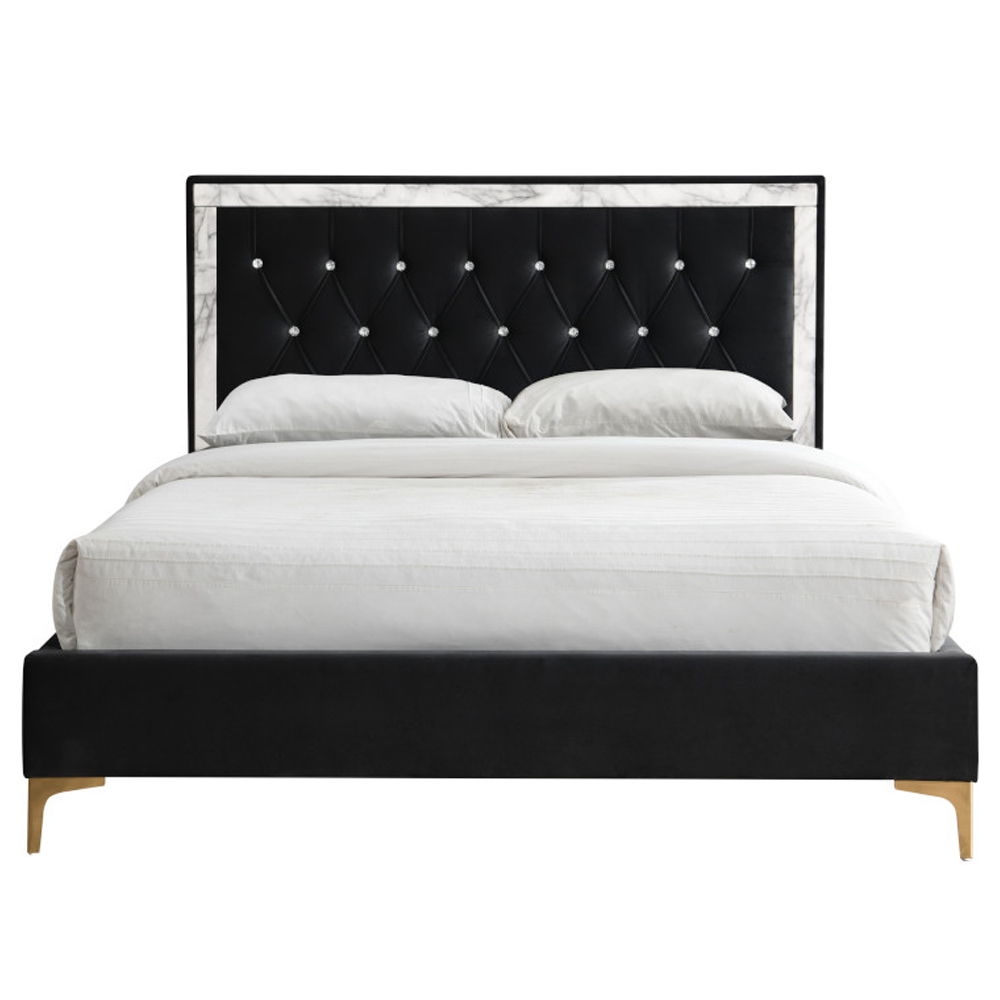 Rowan - Eastern King Bed - Black Fabric, black, view 4
