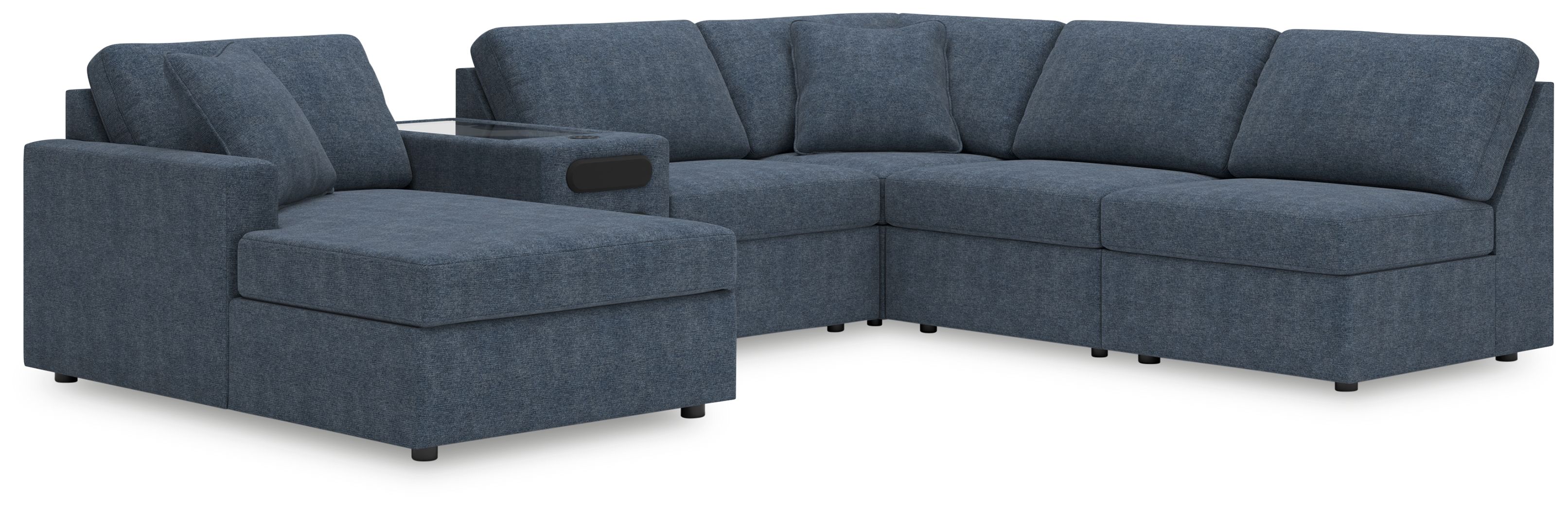 6 Pc · Sectional With Laf Corner Chaise And Audio System Console