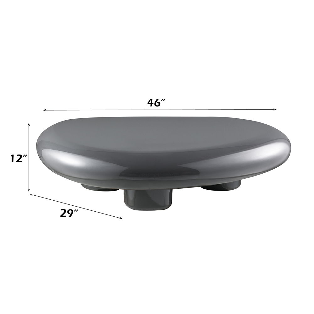 Charlene - Coffee Table - Gray High Gloss, dark gray, view 5