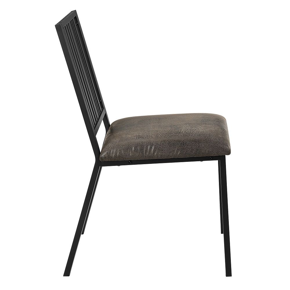 Zudora - Side Chair (Set of 2) - Synthetic Leather & Black, black, view 3