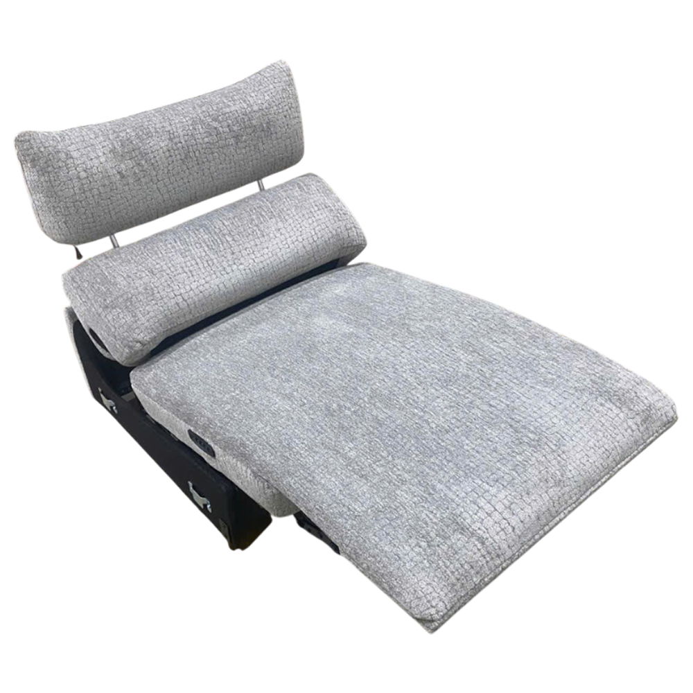 Fullar - Modular Power Motion Armless Recliner - Light Gray Chenille, light gray, view 2