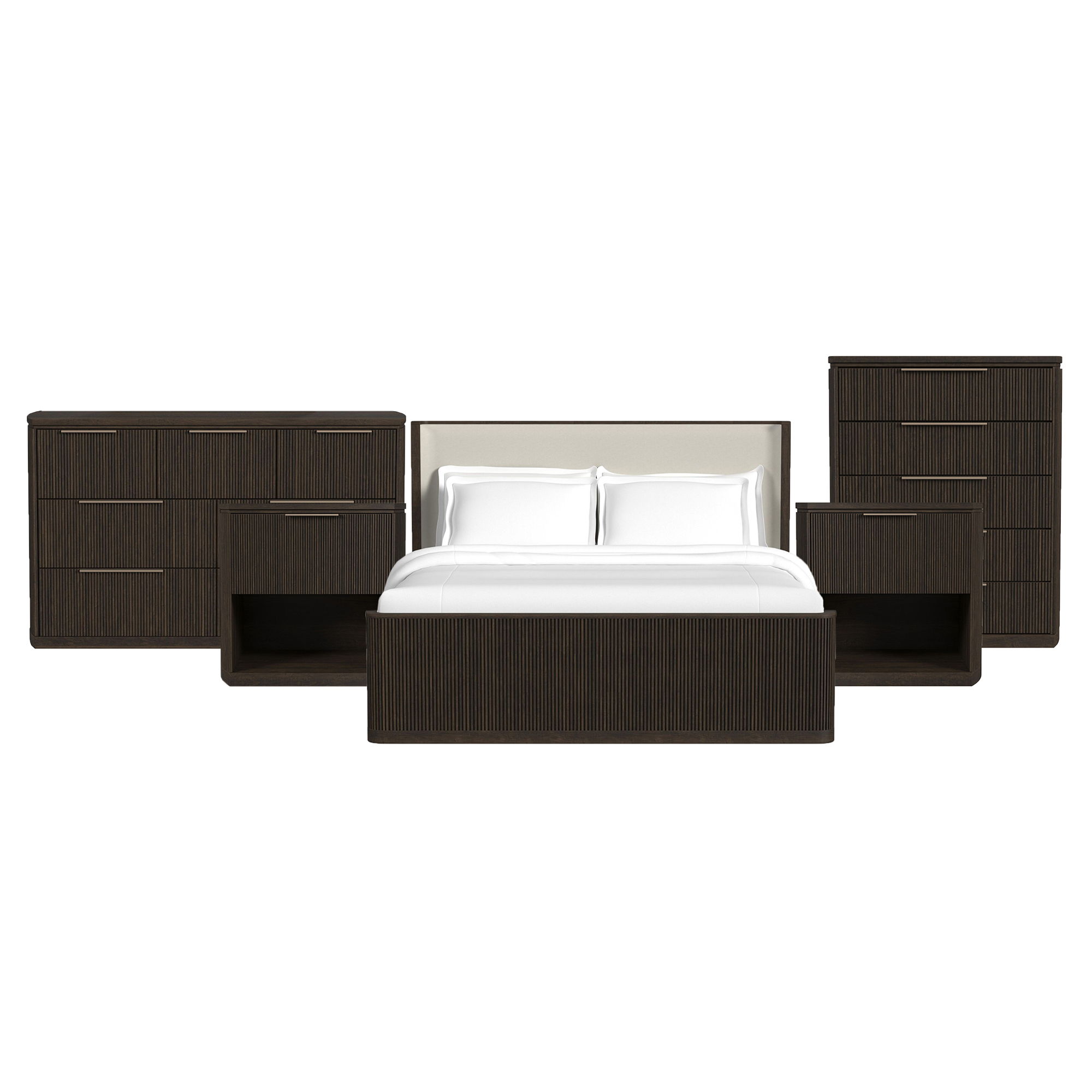 King · 5 Pc · Bedroom Set With 2 Nightstands, Dresser & Chest