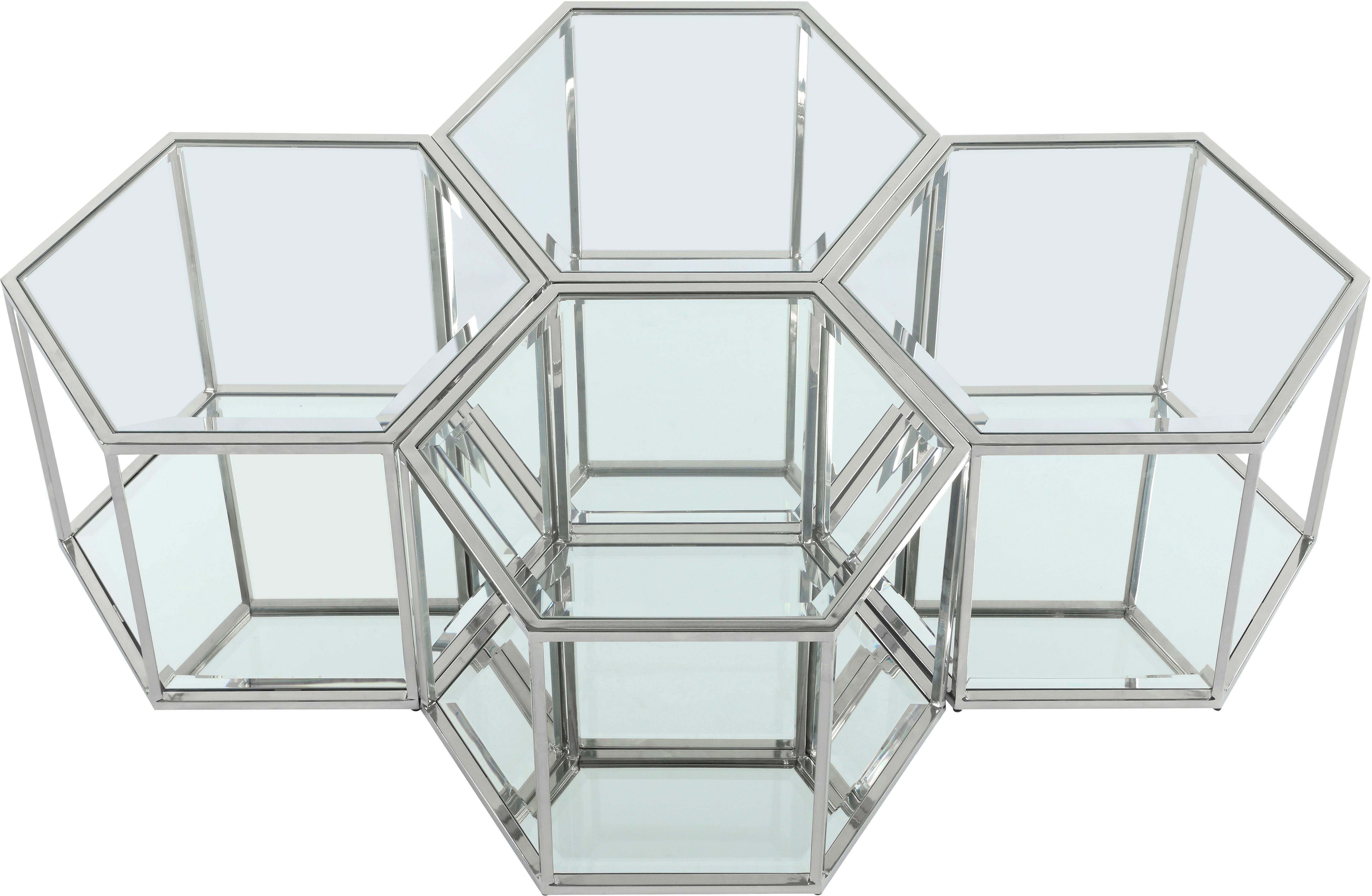 Sei - Coffee Table 4 Piece - Pearl Silver
