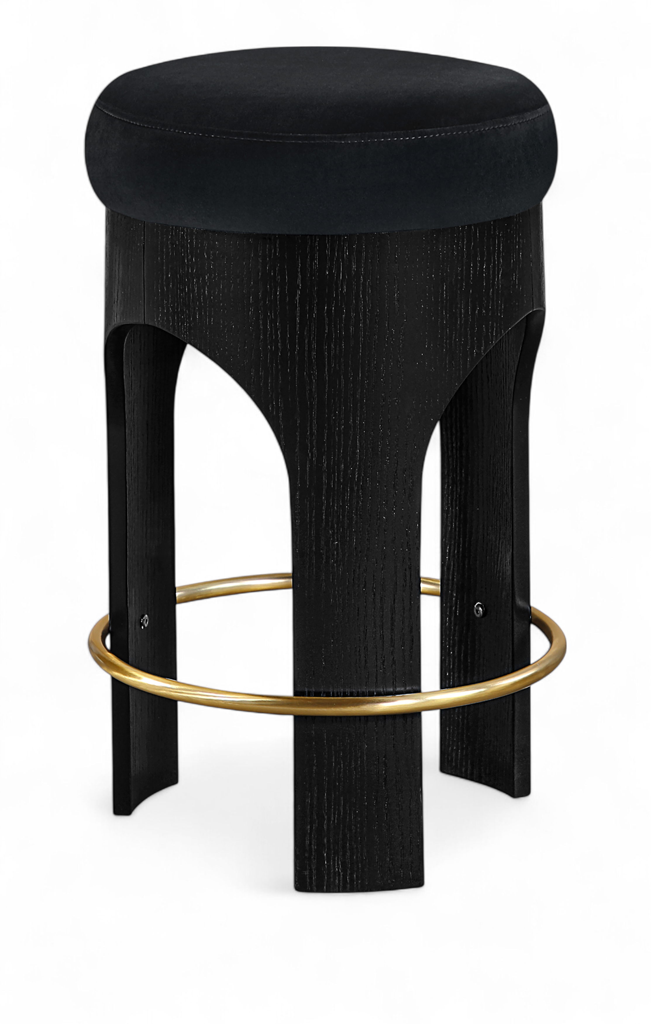 Bocceli - Velvet Upholstered Counter Stool - Black